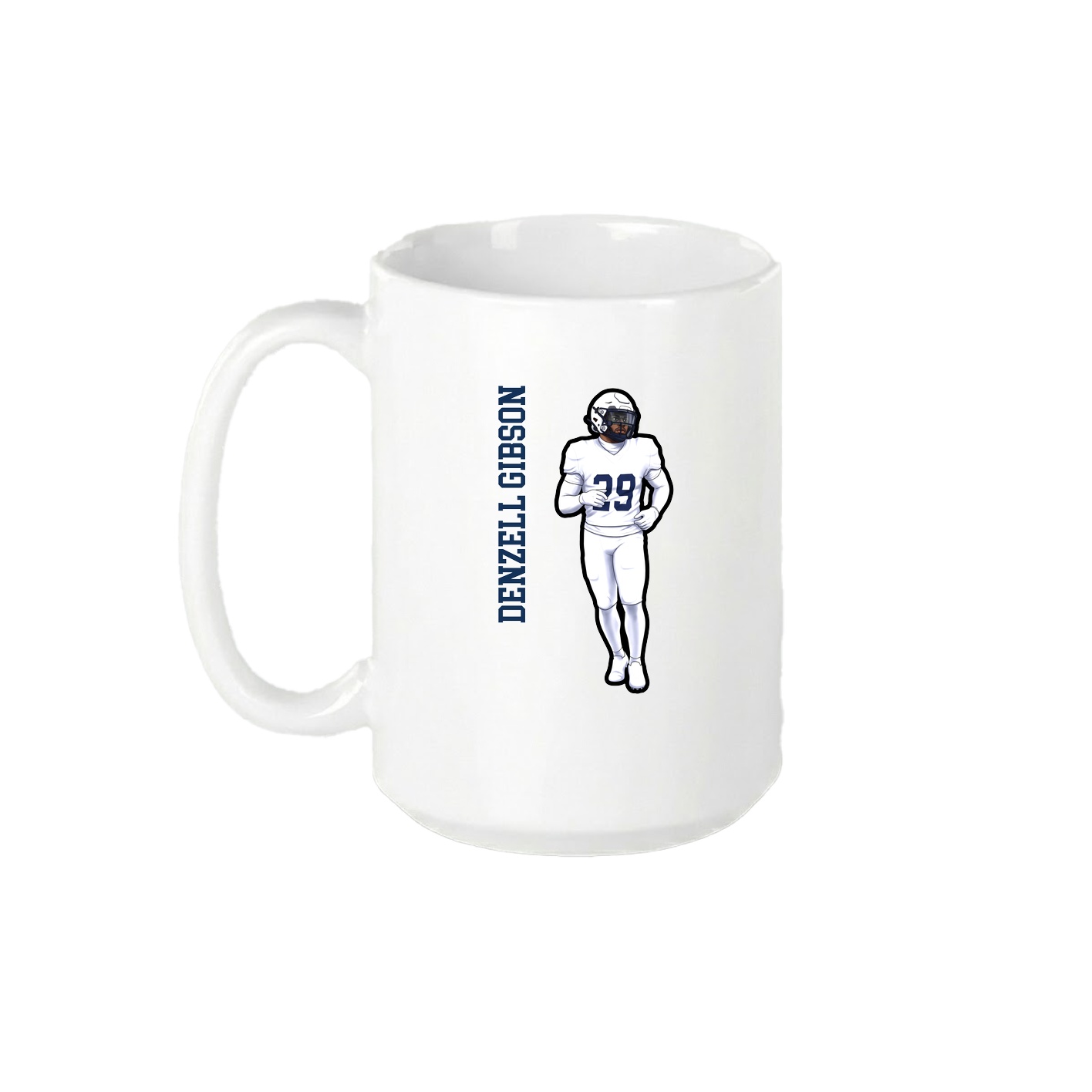 15oz Coffee Mug — Name Vertical in White