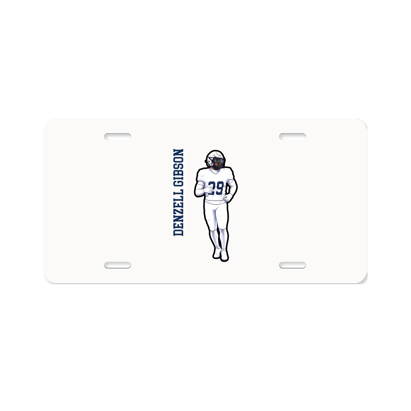 License Plate — Name Vertical in Classic