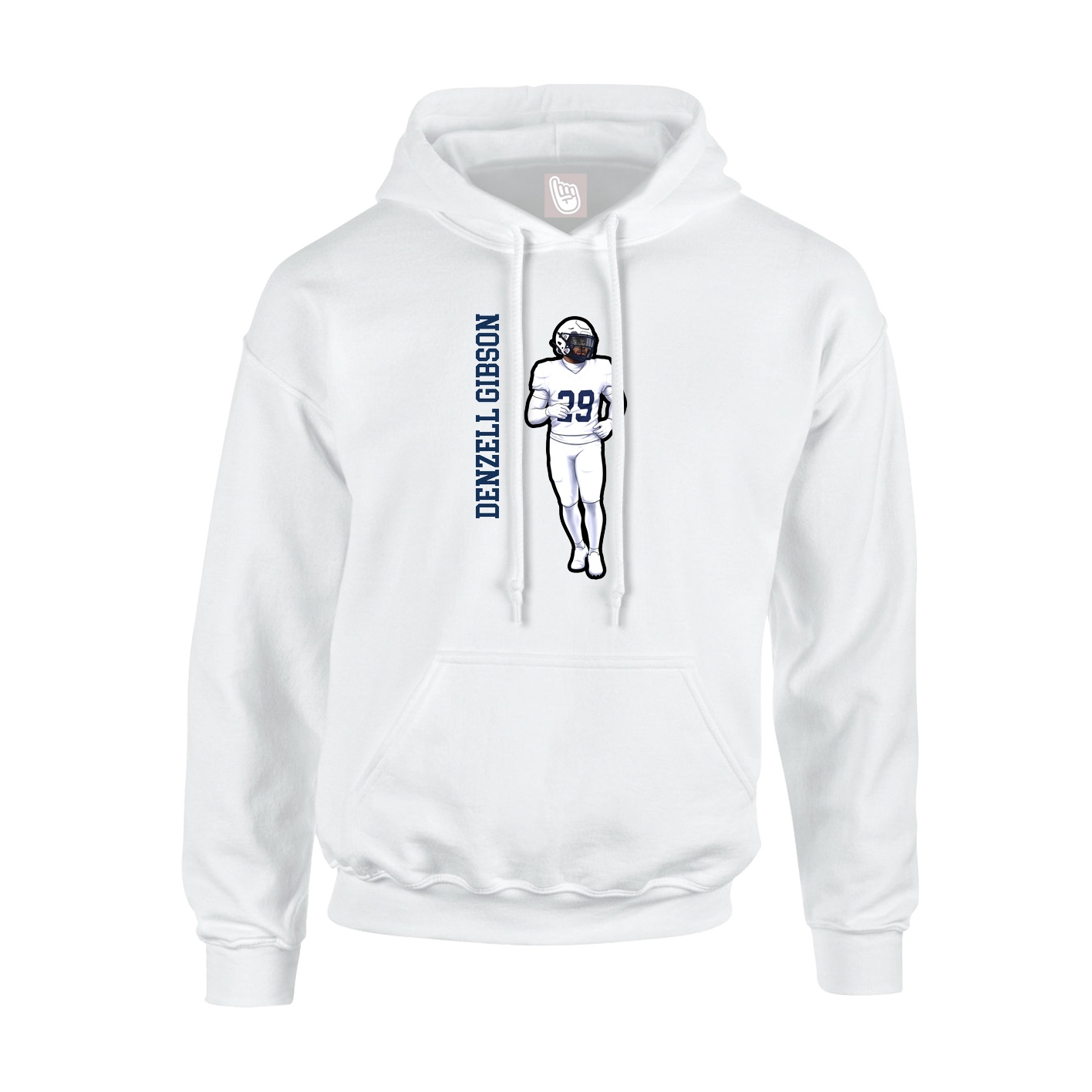Hoodie — Name Vertical in White
