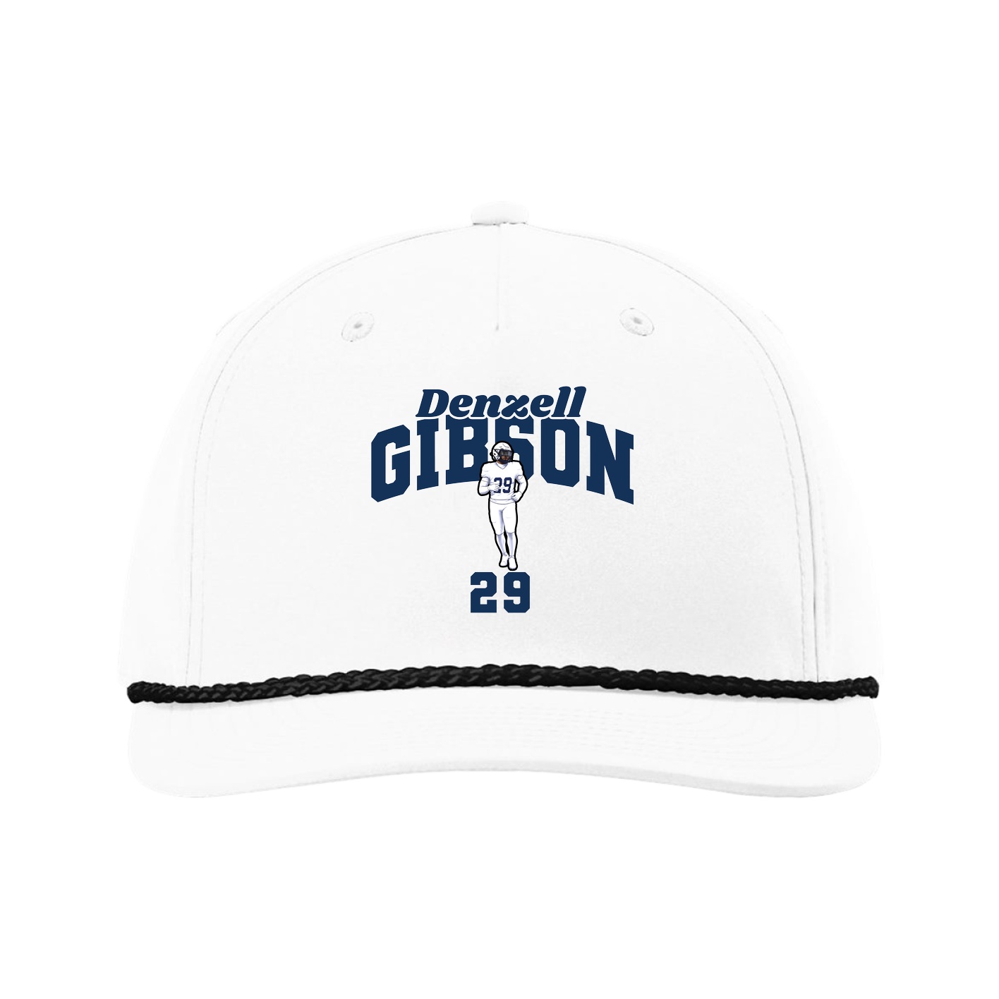 Five-Panel Classic Rope Cap — Signature Arch in White