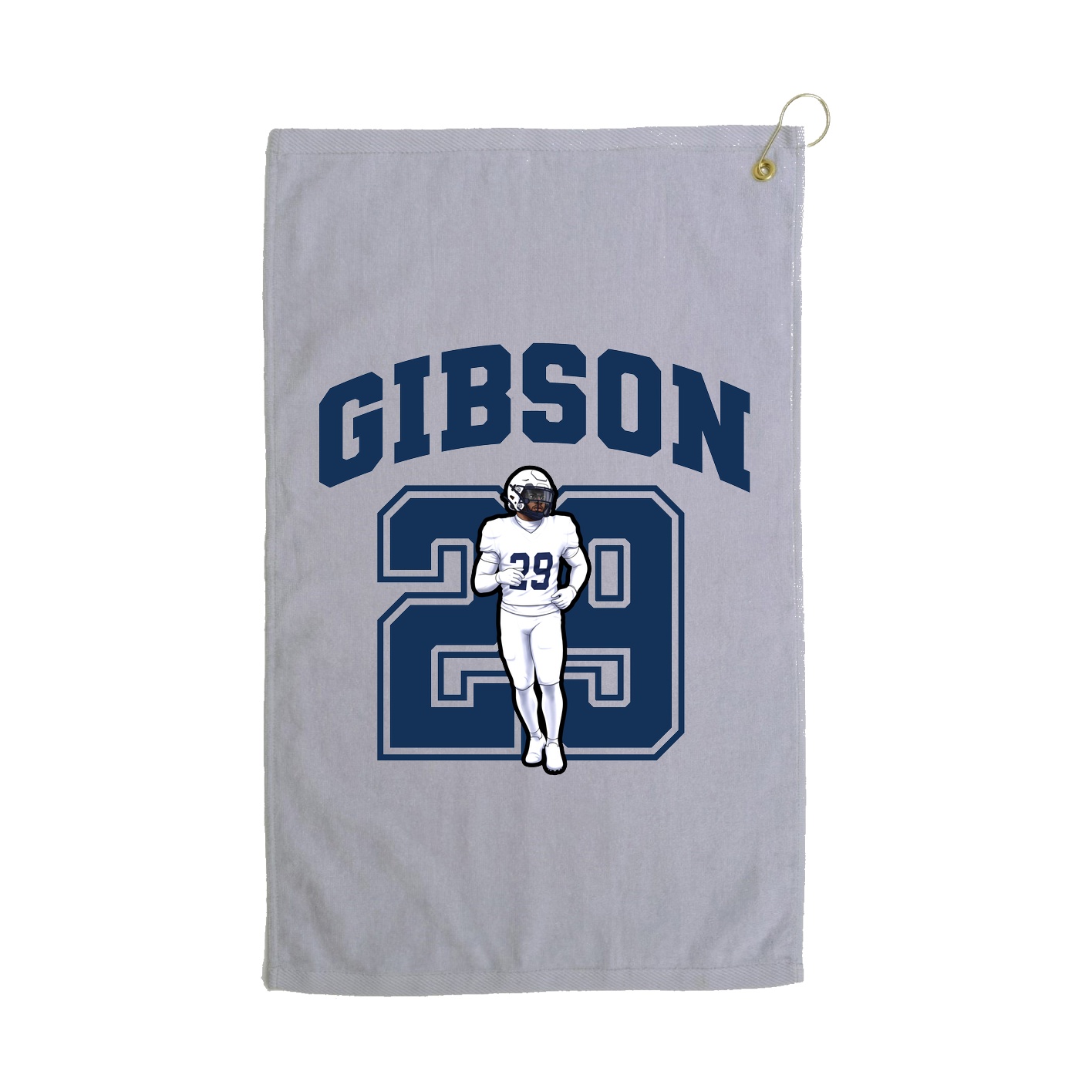 Golf Towel — Number in Grey