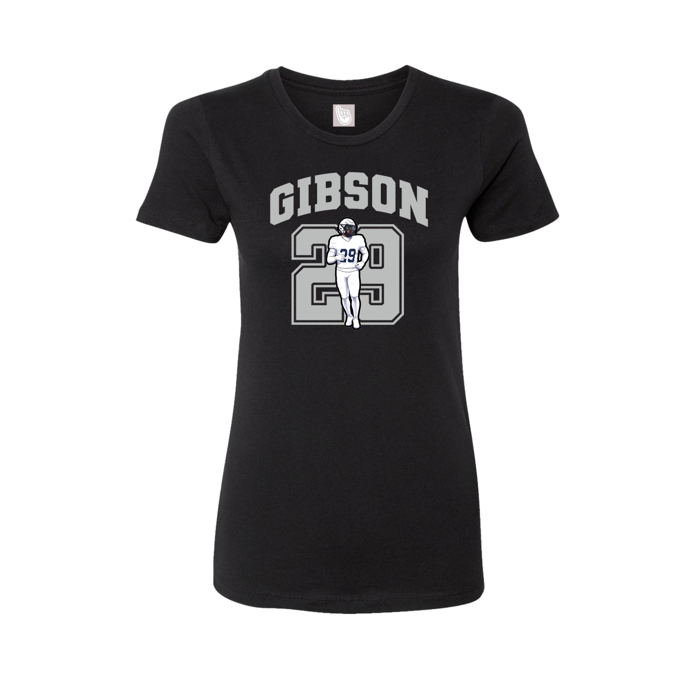 Fitted Women's Tee — Number in Black
