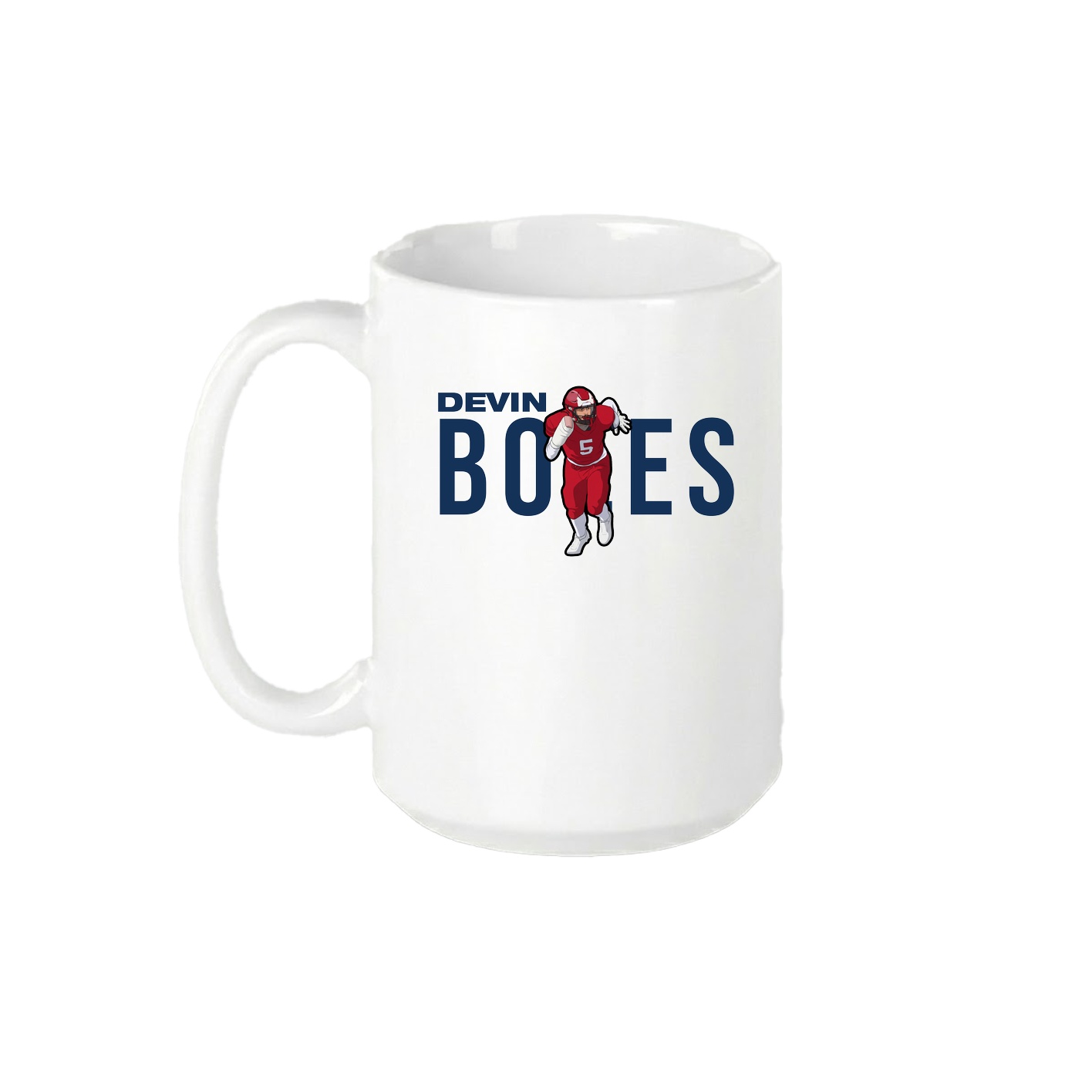 15oz Coffee Mug — Player Name in White
