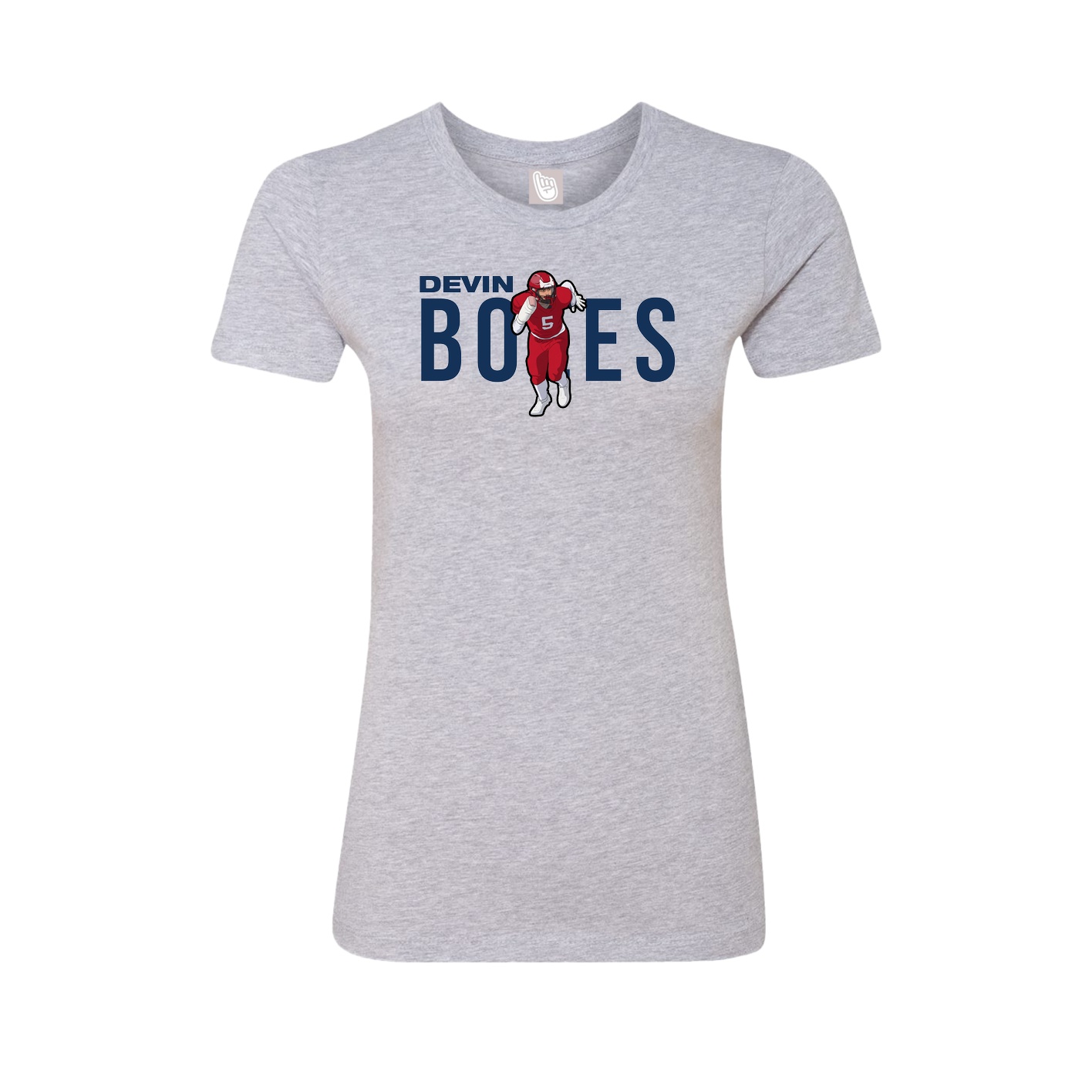Fitted Women's Tee — Player Name in Grey