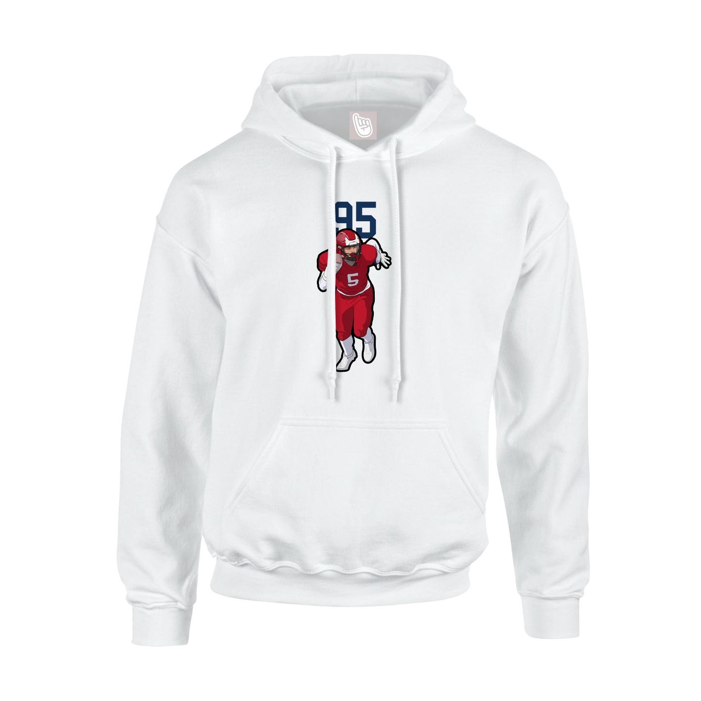 Youth Hoodie — Number Top in White
