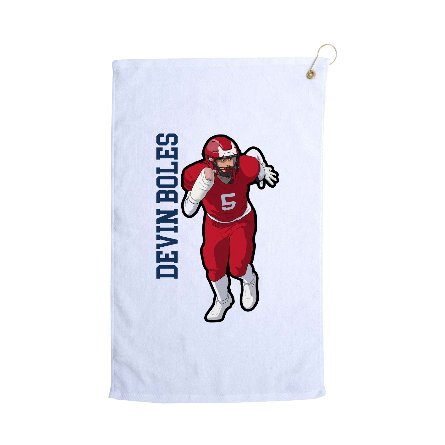 Golf Towel — Name Vertical in White