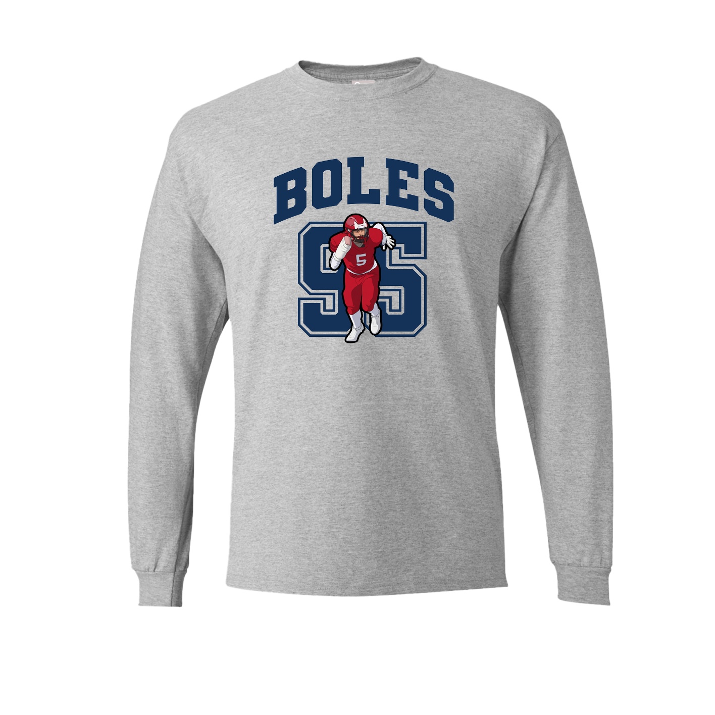 Long Sleeve Tee — Number in Grey
