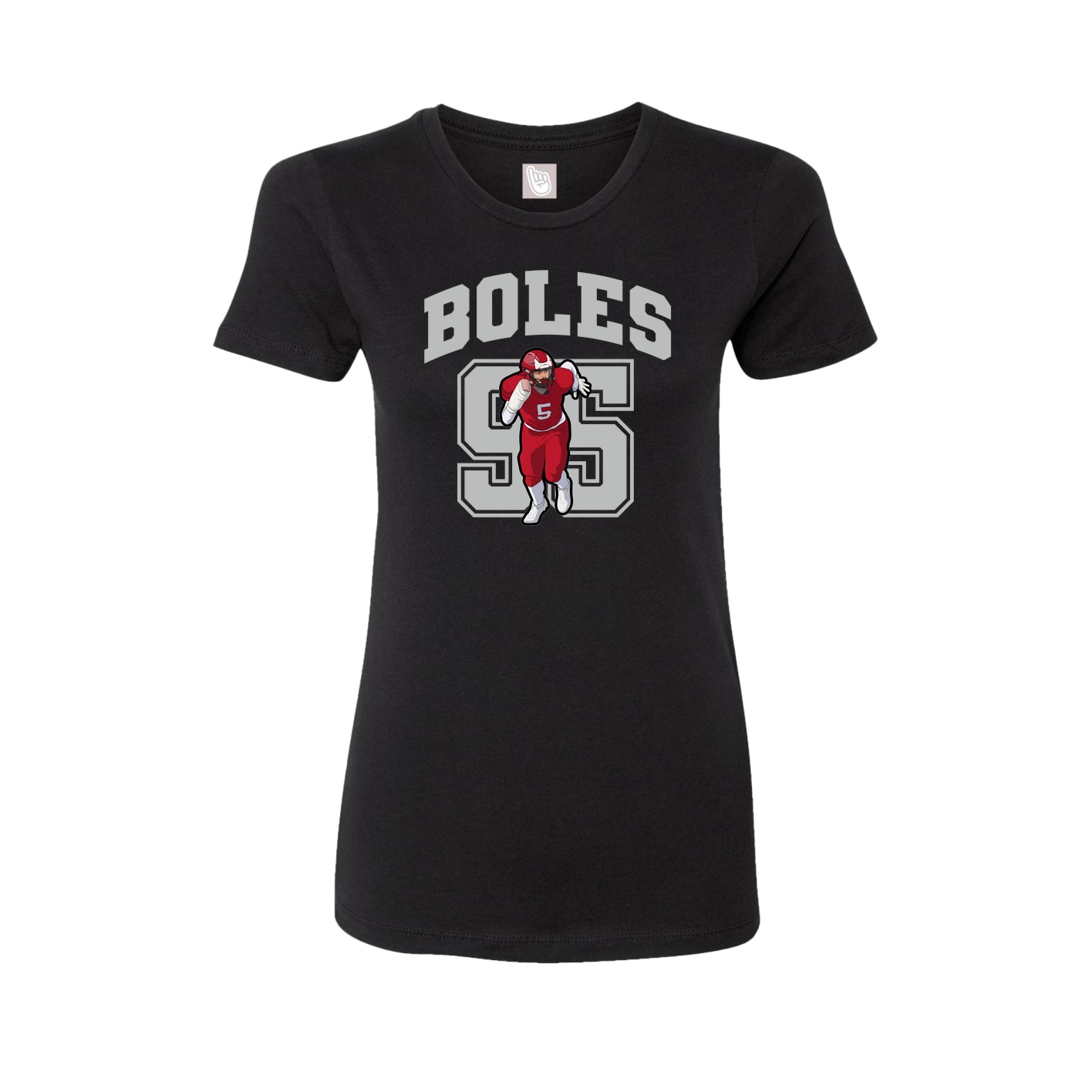 Fitted Women's Tee — Number in Black