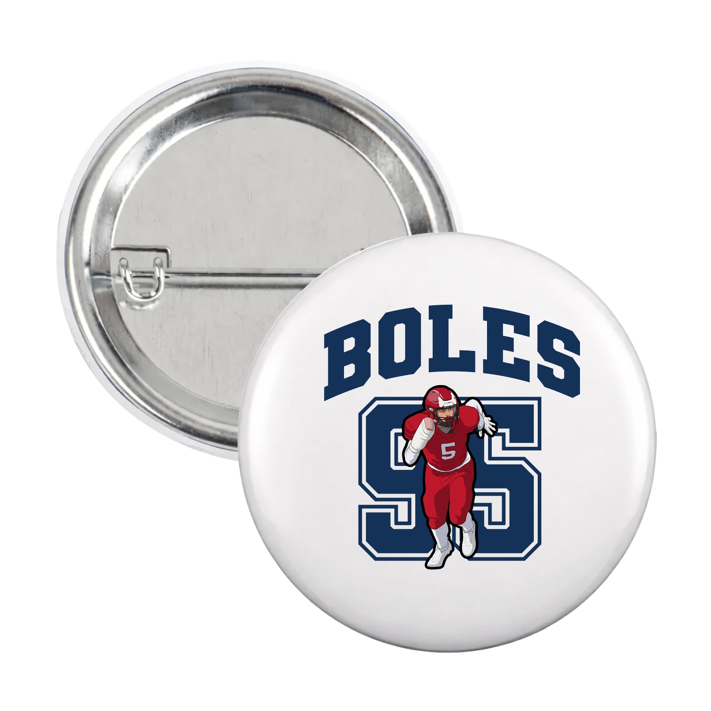 Game Day Button — Number in White