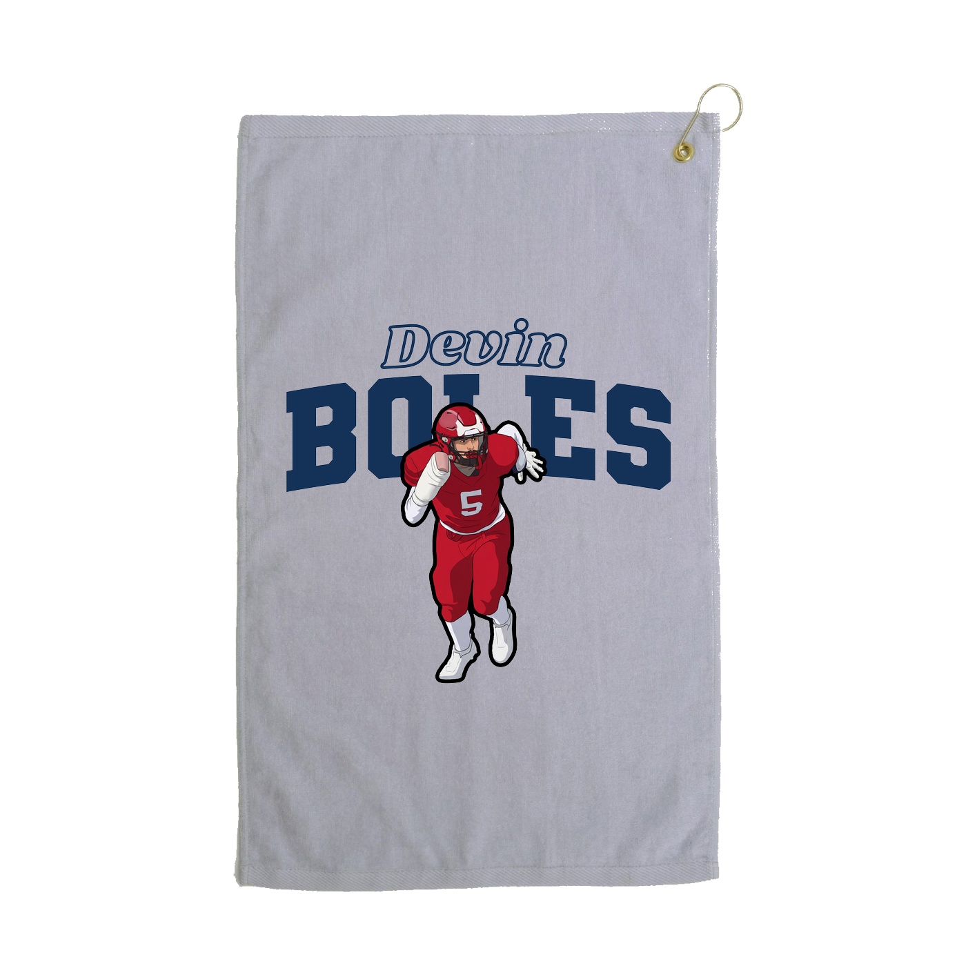 Golf Towel — Name Arch in Grey