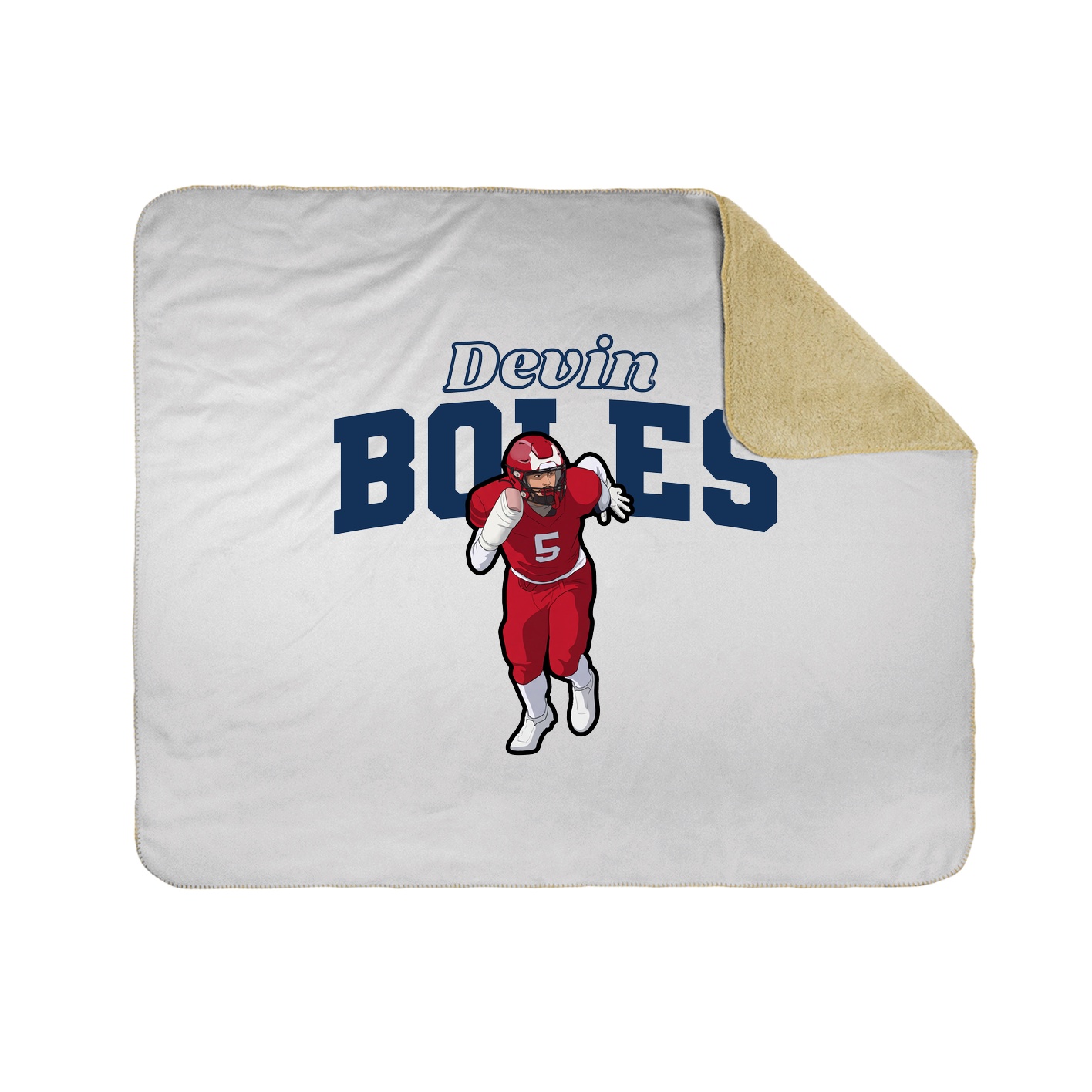 Throw Blanket — Name Arch in White
