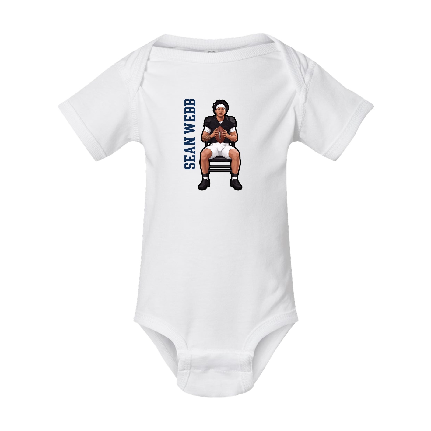 Baby Onesie — Name Vertical in White