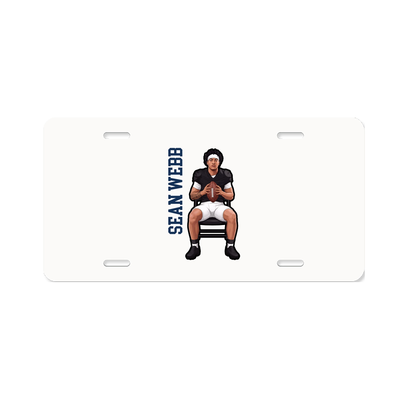 License Plate — Name Vertical in Classic