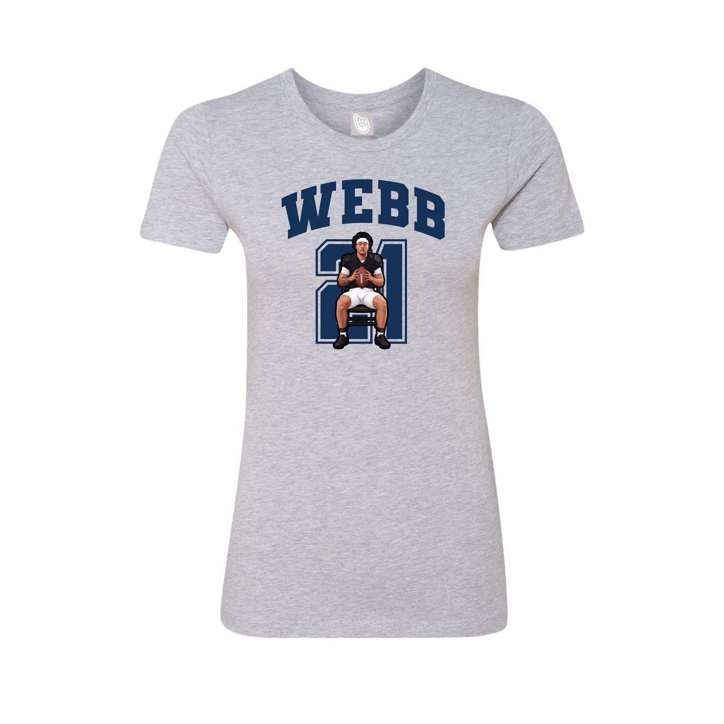 Fitted Women's Tee — Number in Grey