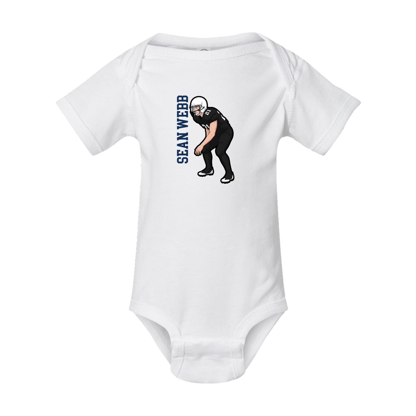 Baby Onesie — Name Vertical in White