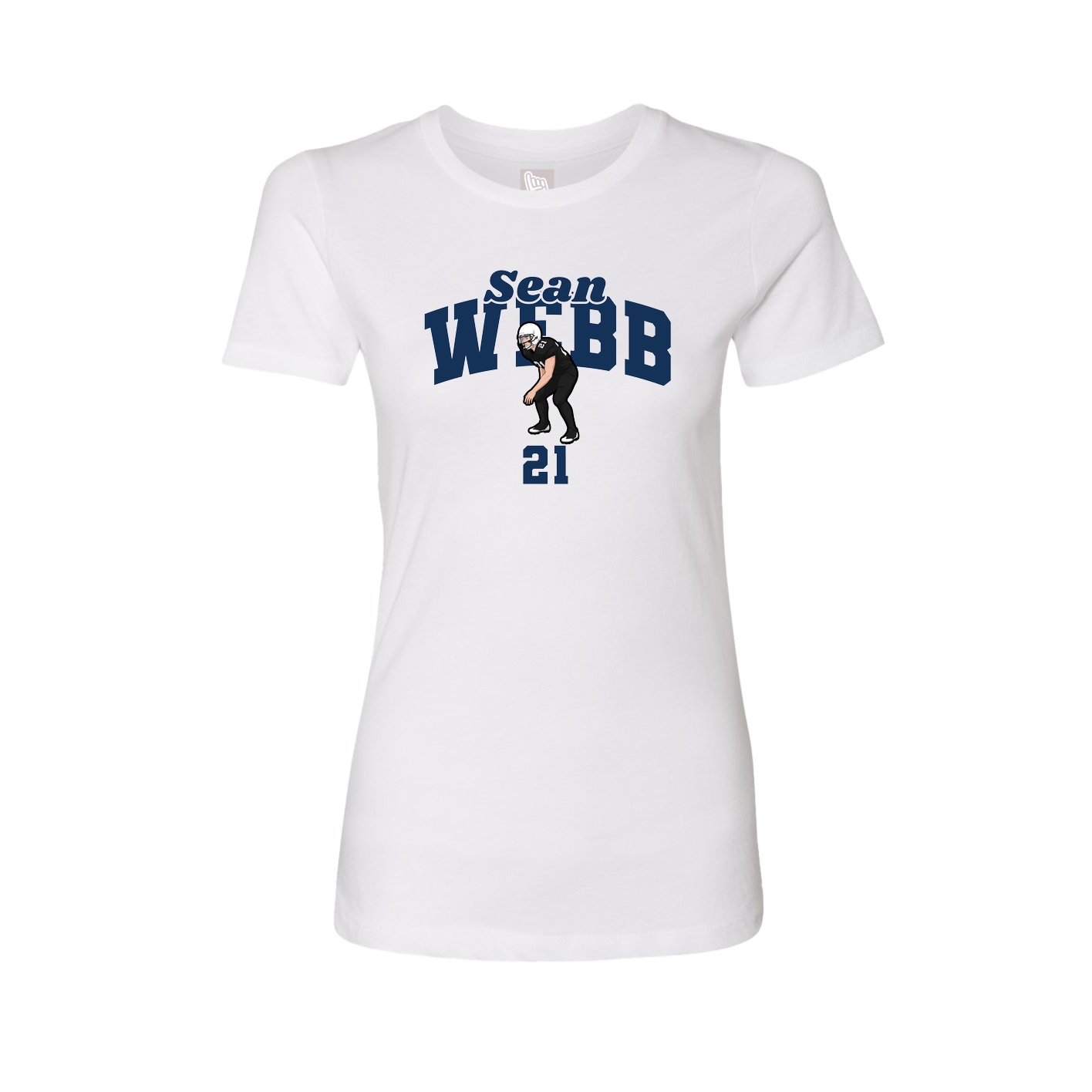 Fitted Women's Tee — Signature Arch in White