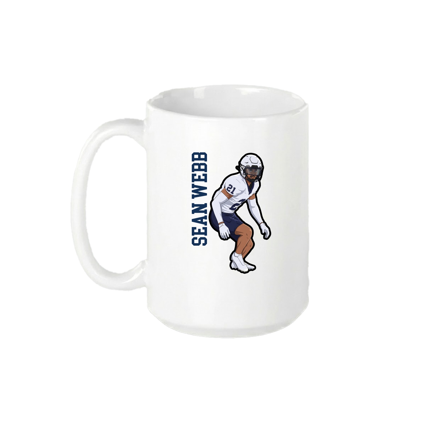 15oz Coffee Mug — Name Vertical in White