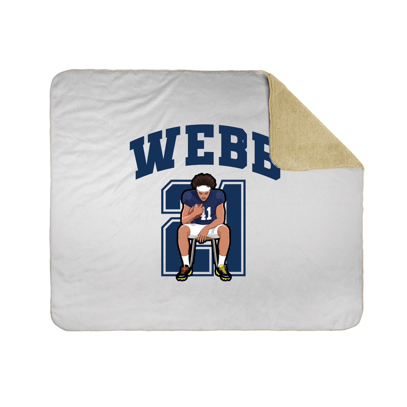 Throw Blanket — Number in White