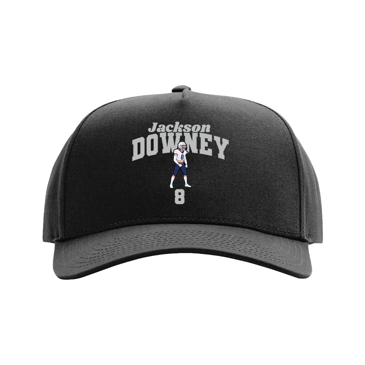 Full Fabric Five-Panel Champ Cap — Signature Arch in Black
