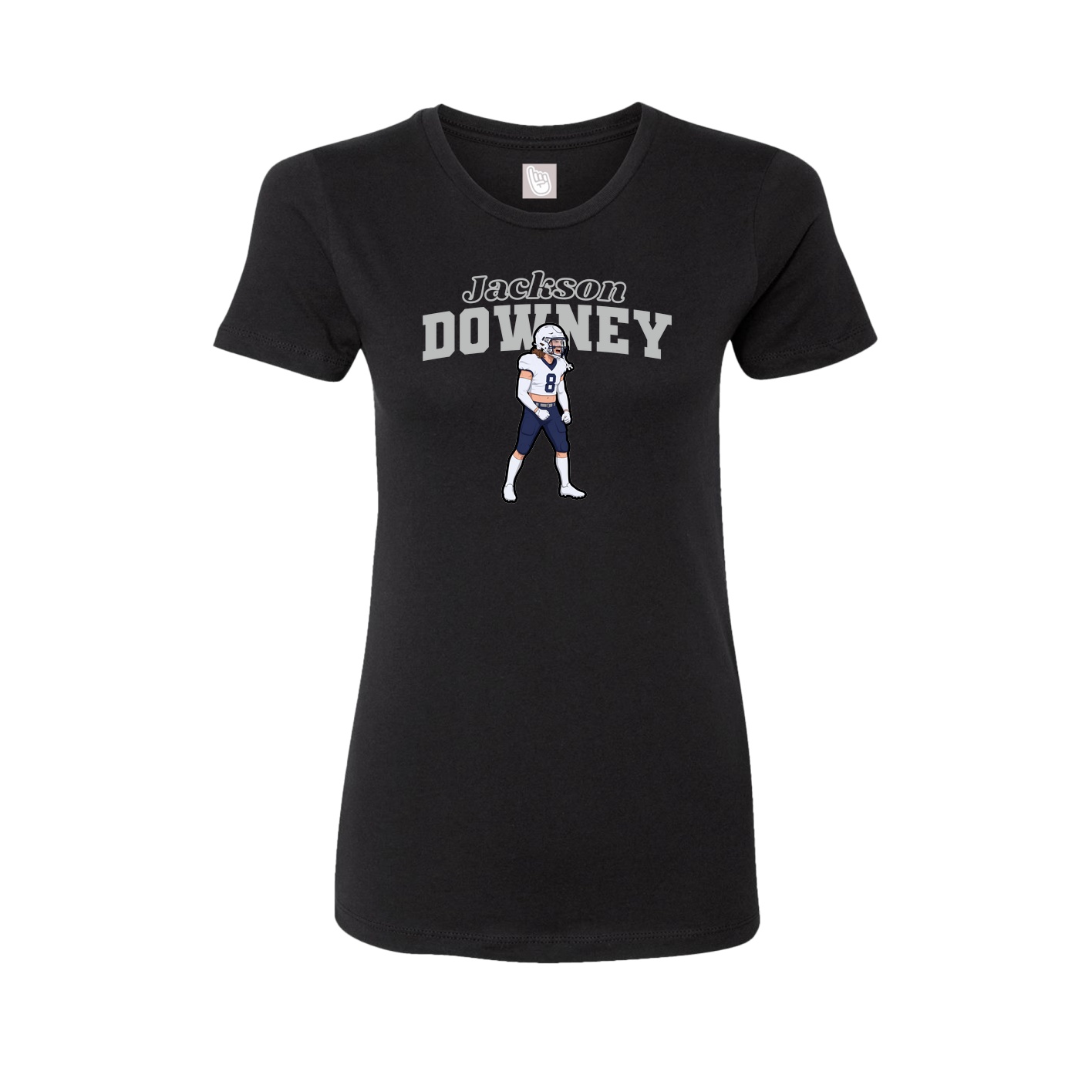 Fitted Women's Tee — Name Arch in Black