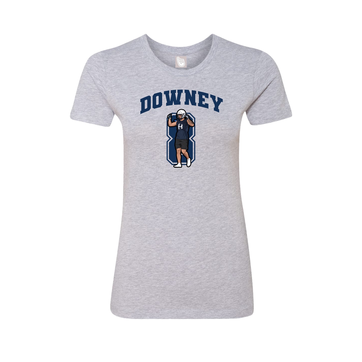 Fitted Women's Tee — Number in Grey