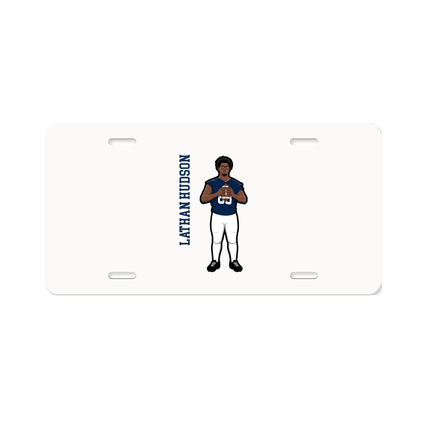 License Plate — Name Vertical in Classic