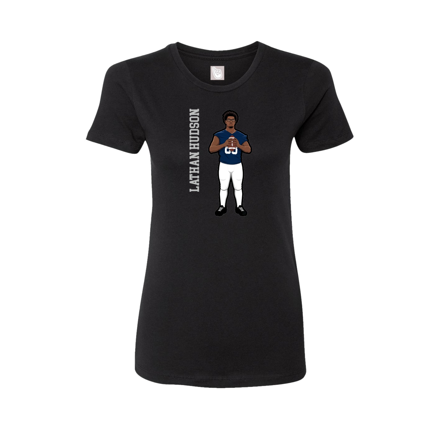 Fitted Women's Tee — Name Vertical in Black
