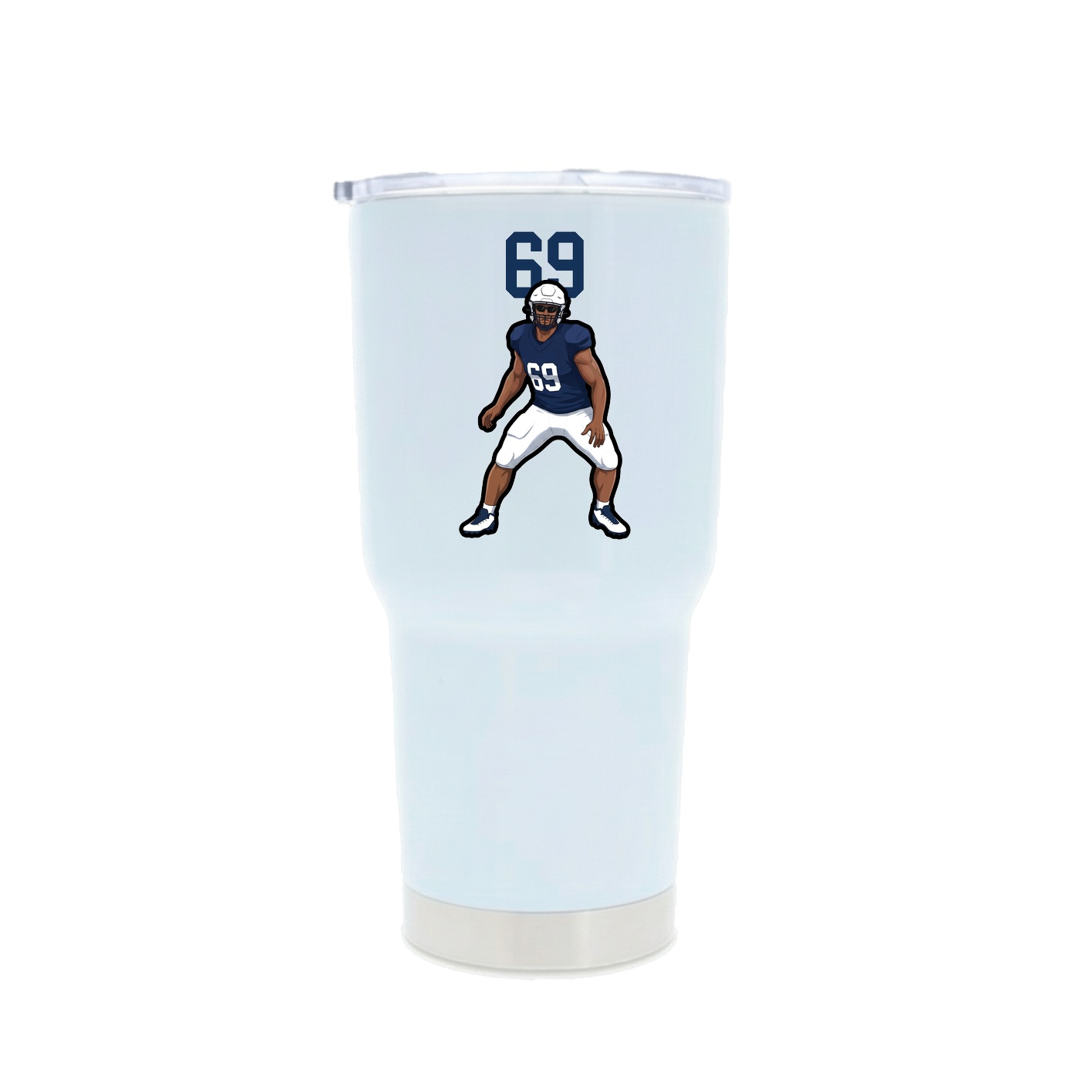 30oz Stainless Steel Tumbler — Number Top in White