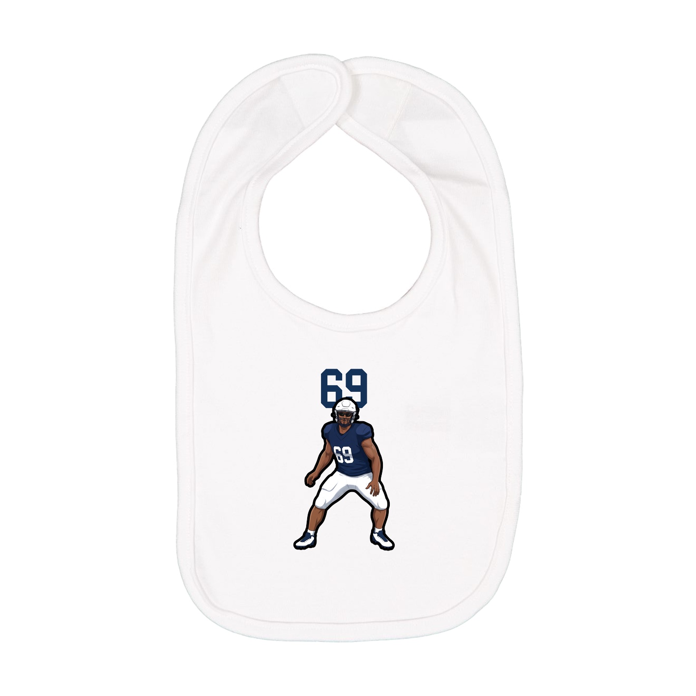 Infant Bib — Number Top in White