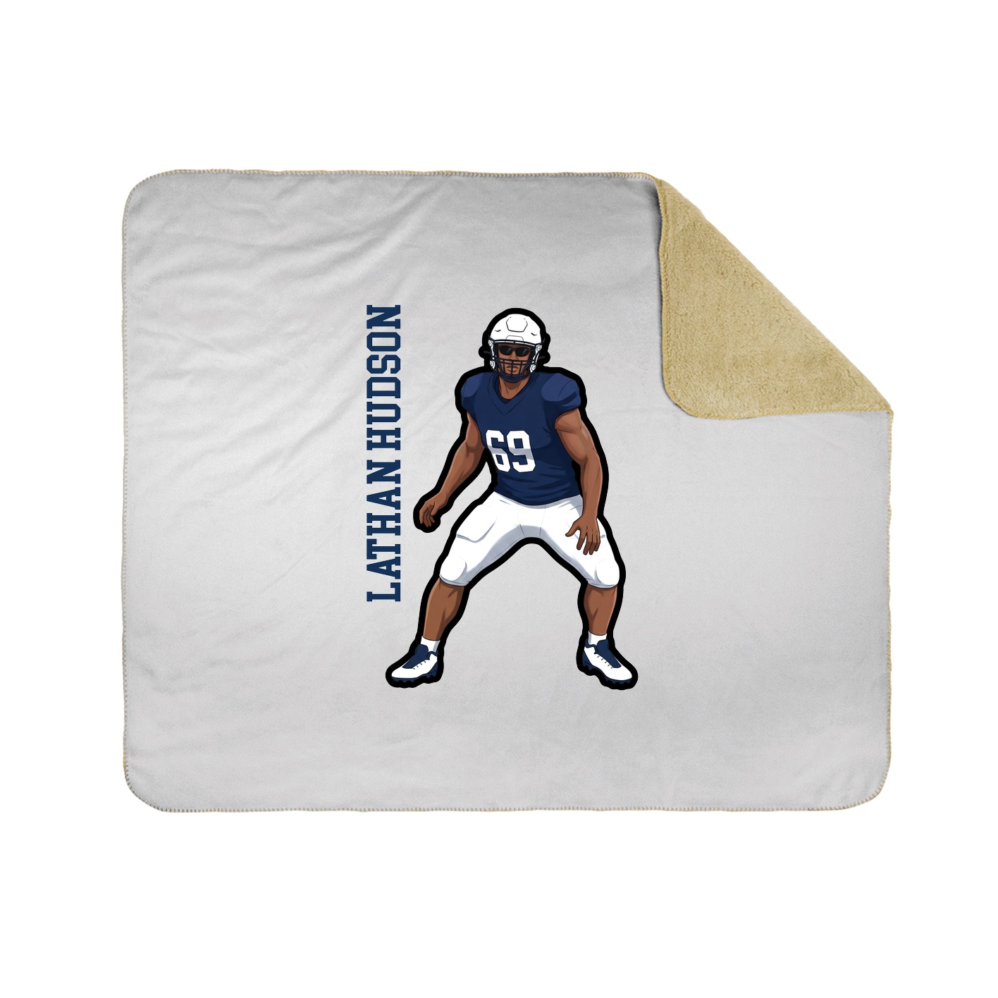 Throw Blanket — Name Vertical in White