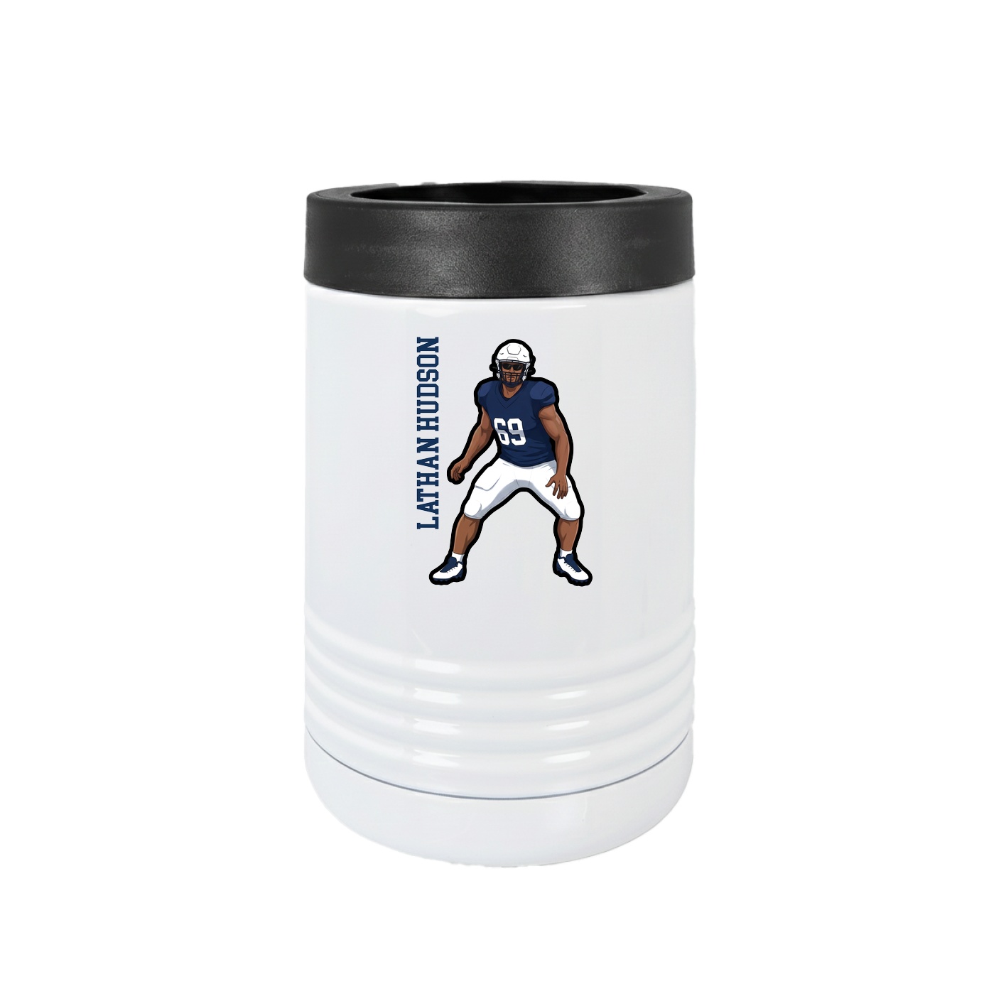Beverage Holder — Name Vertical in White