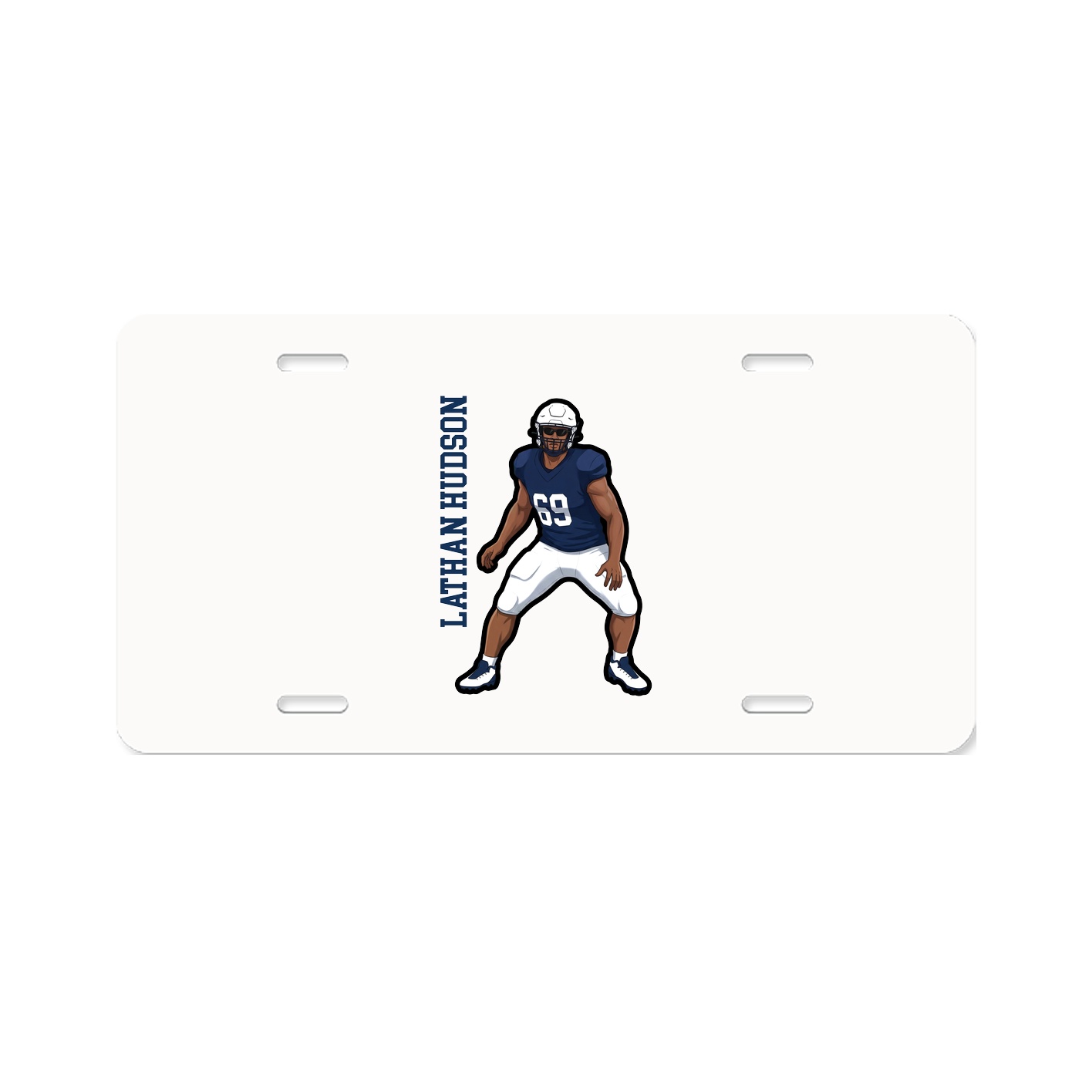 License Plate — Name Vertical in Classic