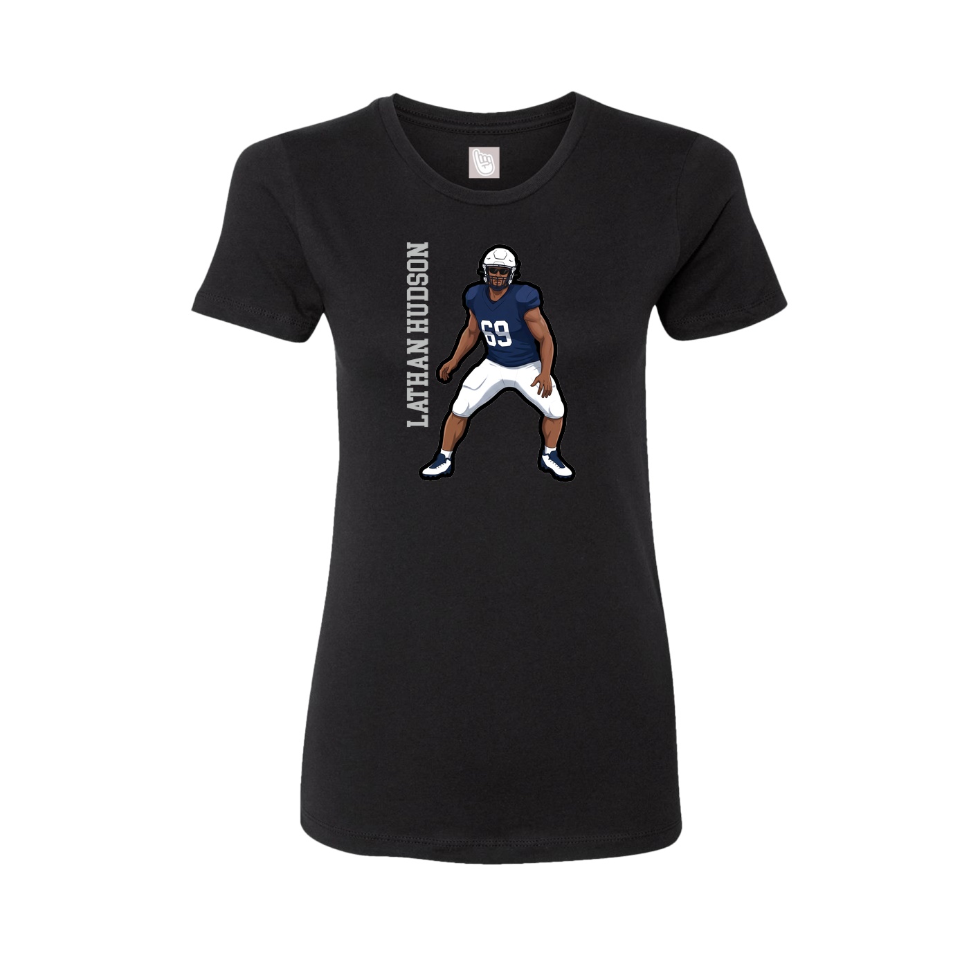 Fitted Women's Tee — Name Vertical in Black