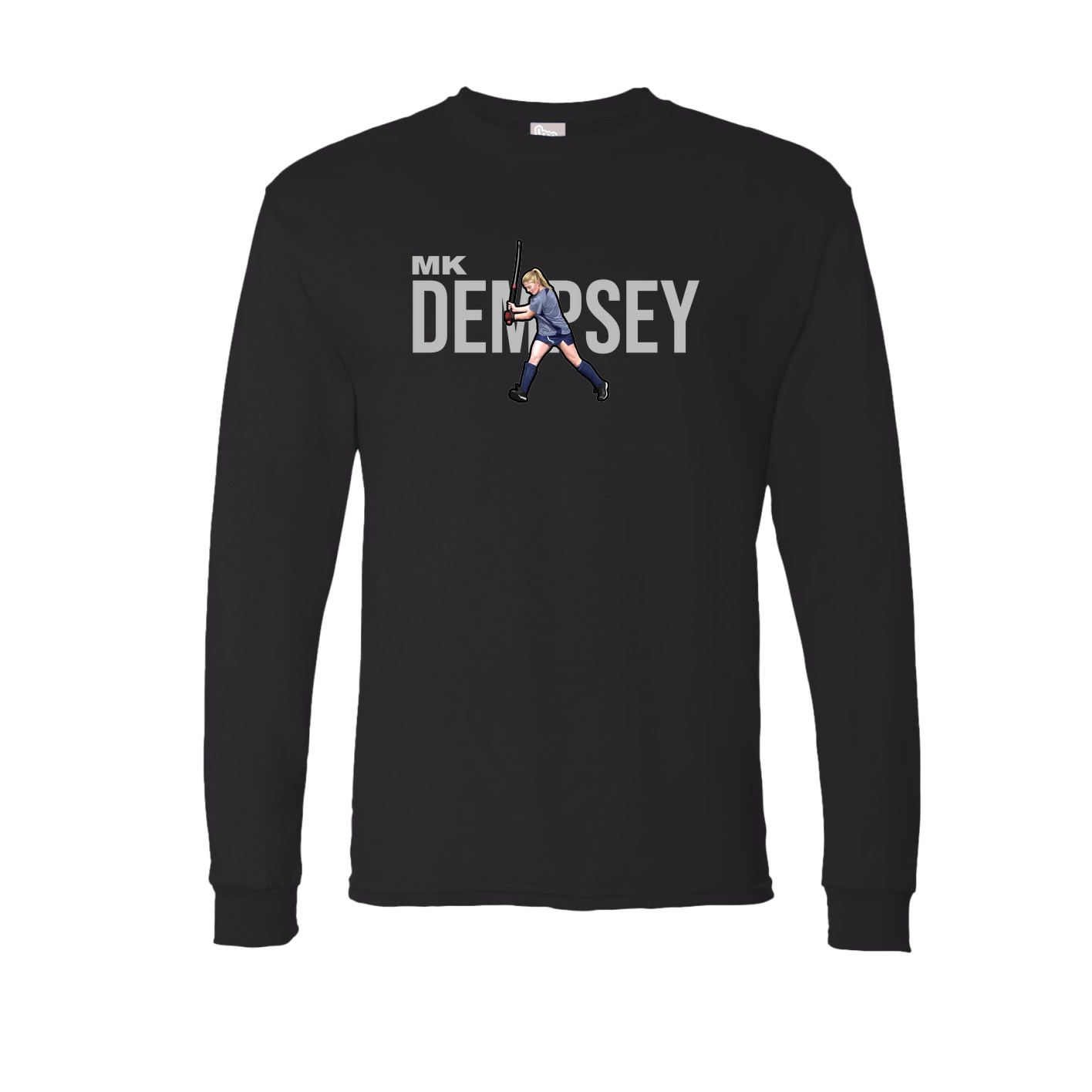 Long Sleeve Tee — Player Name in Black