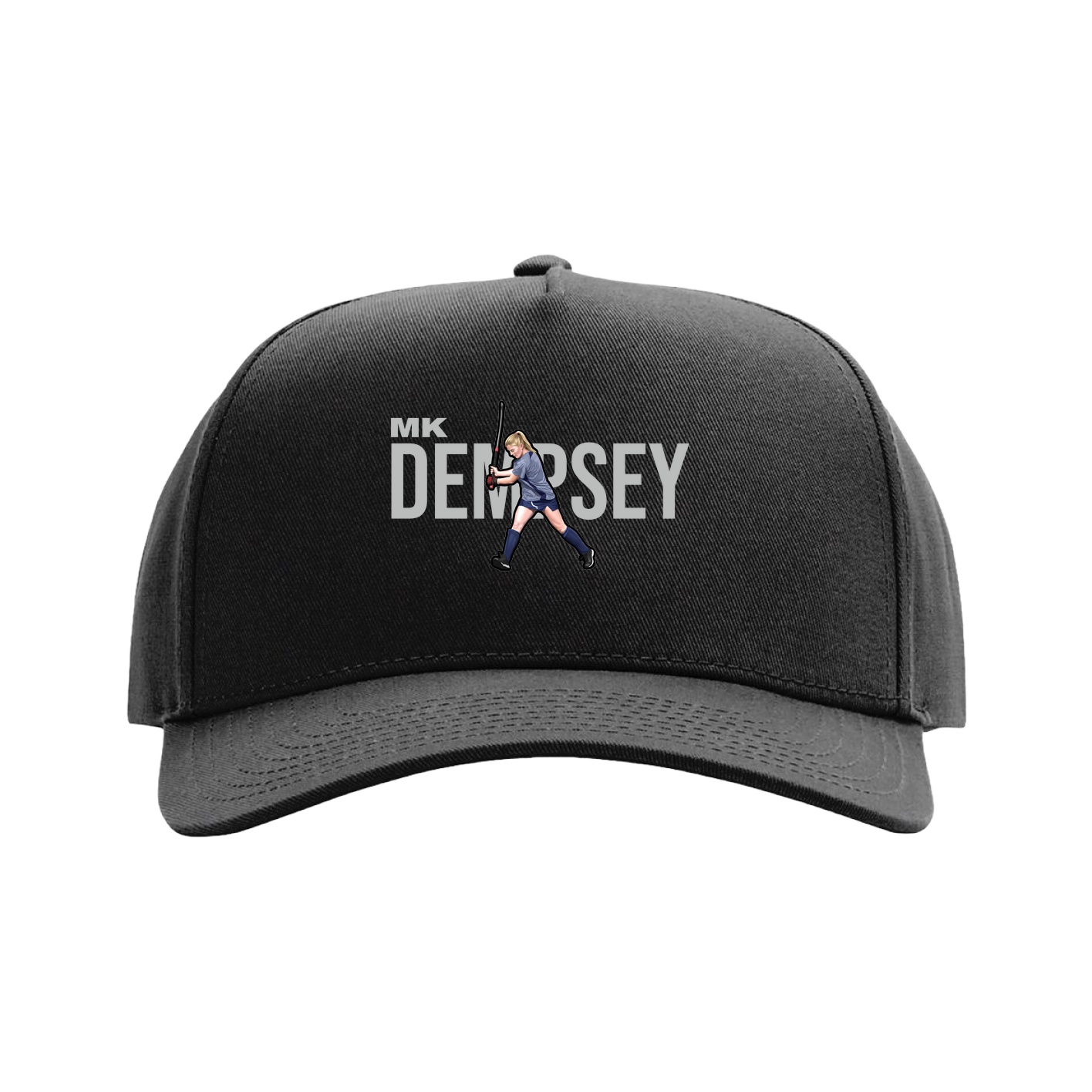 Full Fabric Five-Panel Champ Cap — Player Name in Black