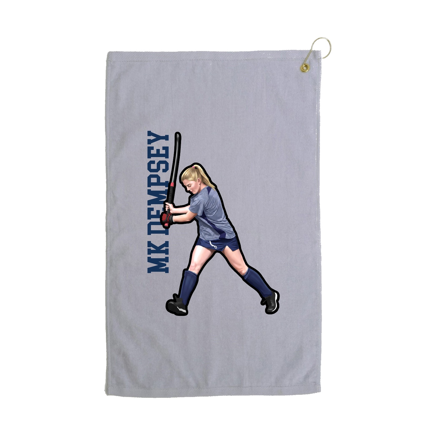 Golf Towel — Name Vertical in Grey