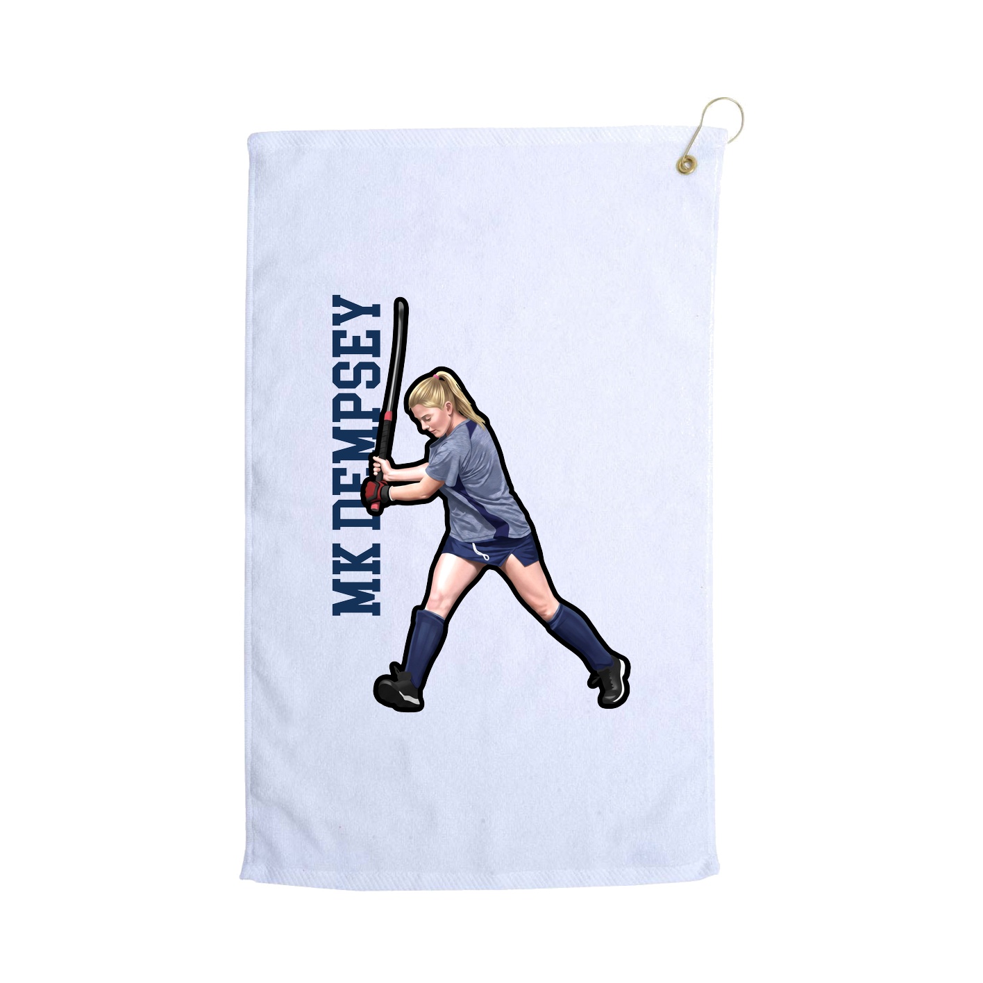 Golf Towel — Name Vertical in White
