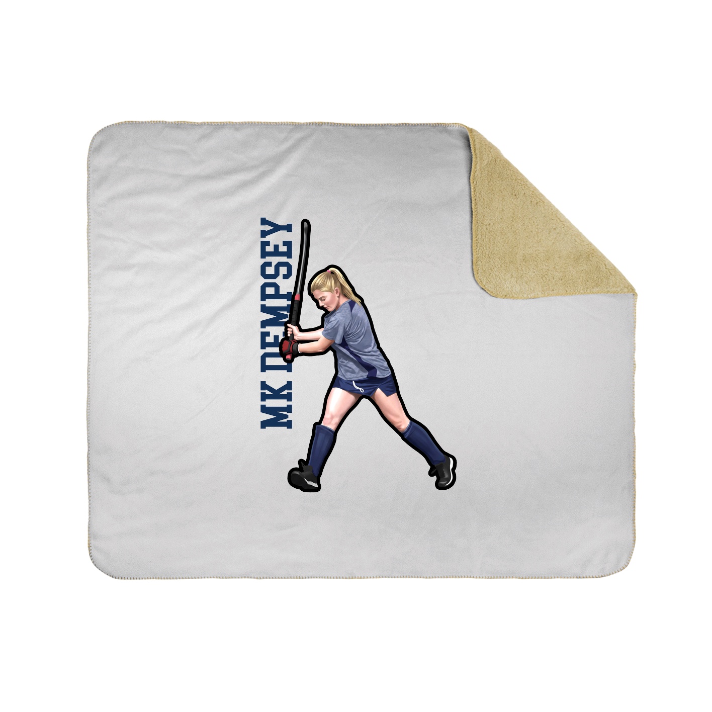 Throw Blanket — Name Vertical in White