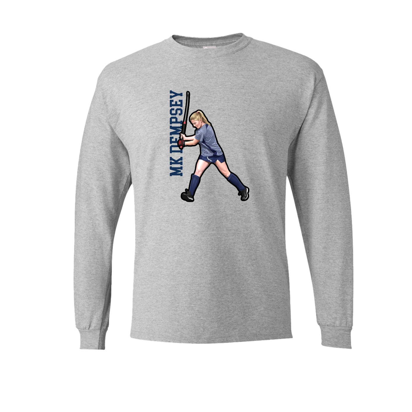 Long Sleeve Tee — Name Vertical in Grey