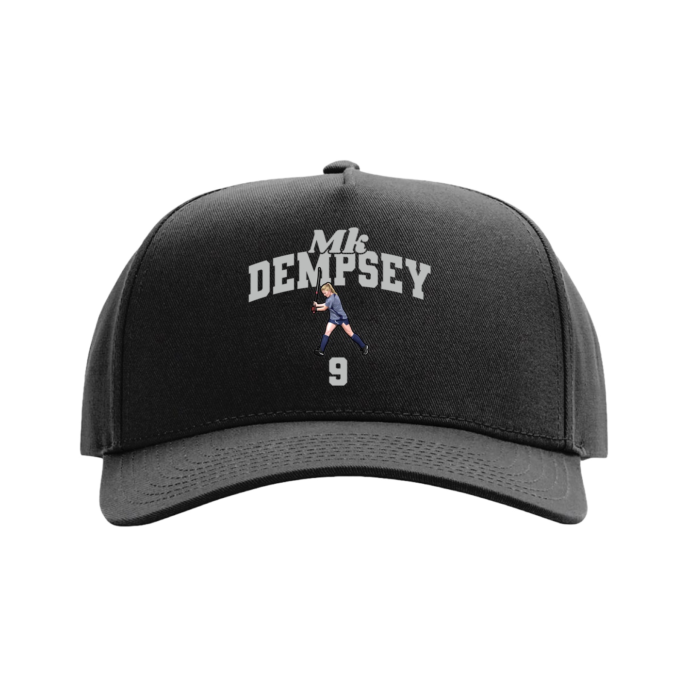 Full Fabric Five-Panel Champ Cap — Signature Arch in Black