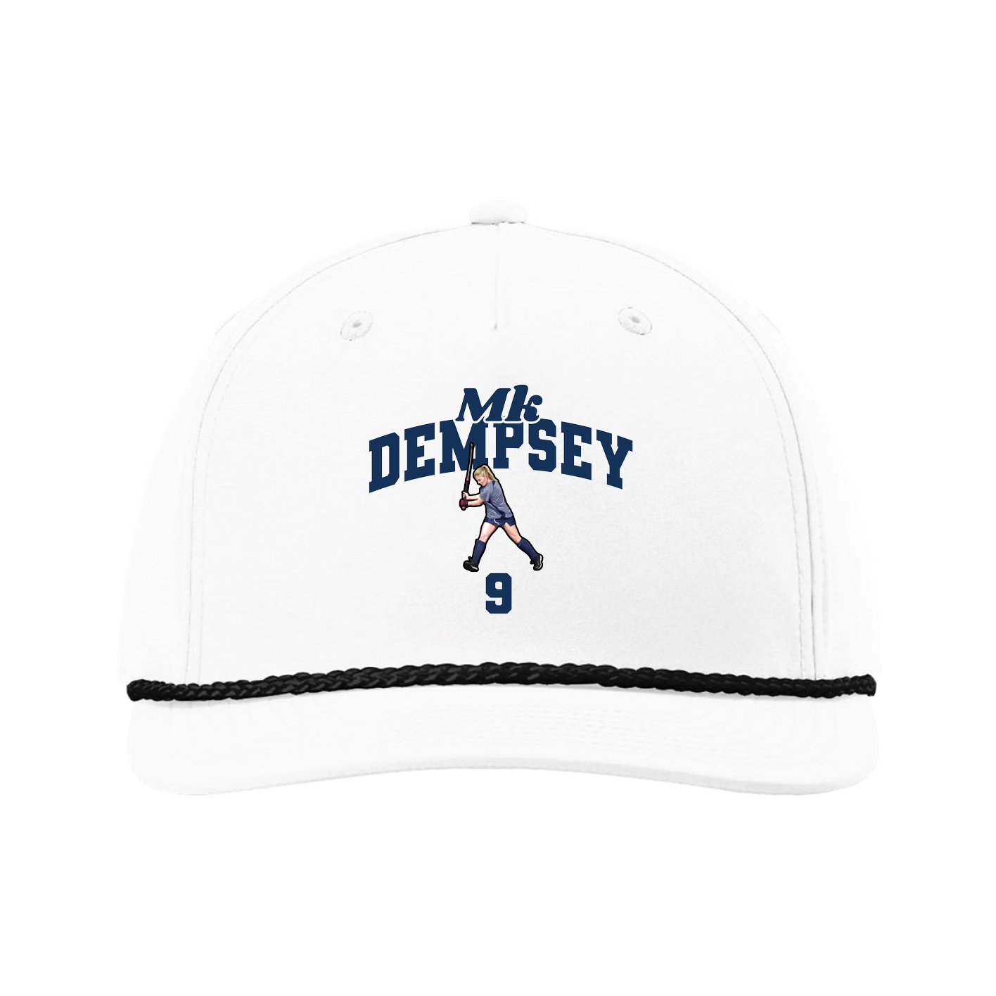 Five-Panel Classic Rope Cap — Signature Arch in White