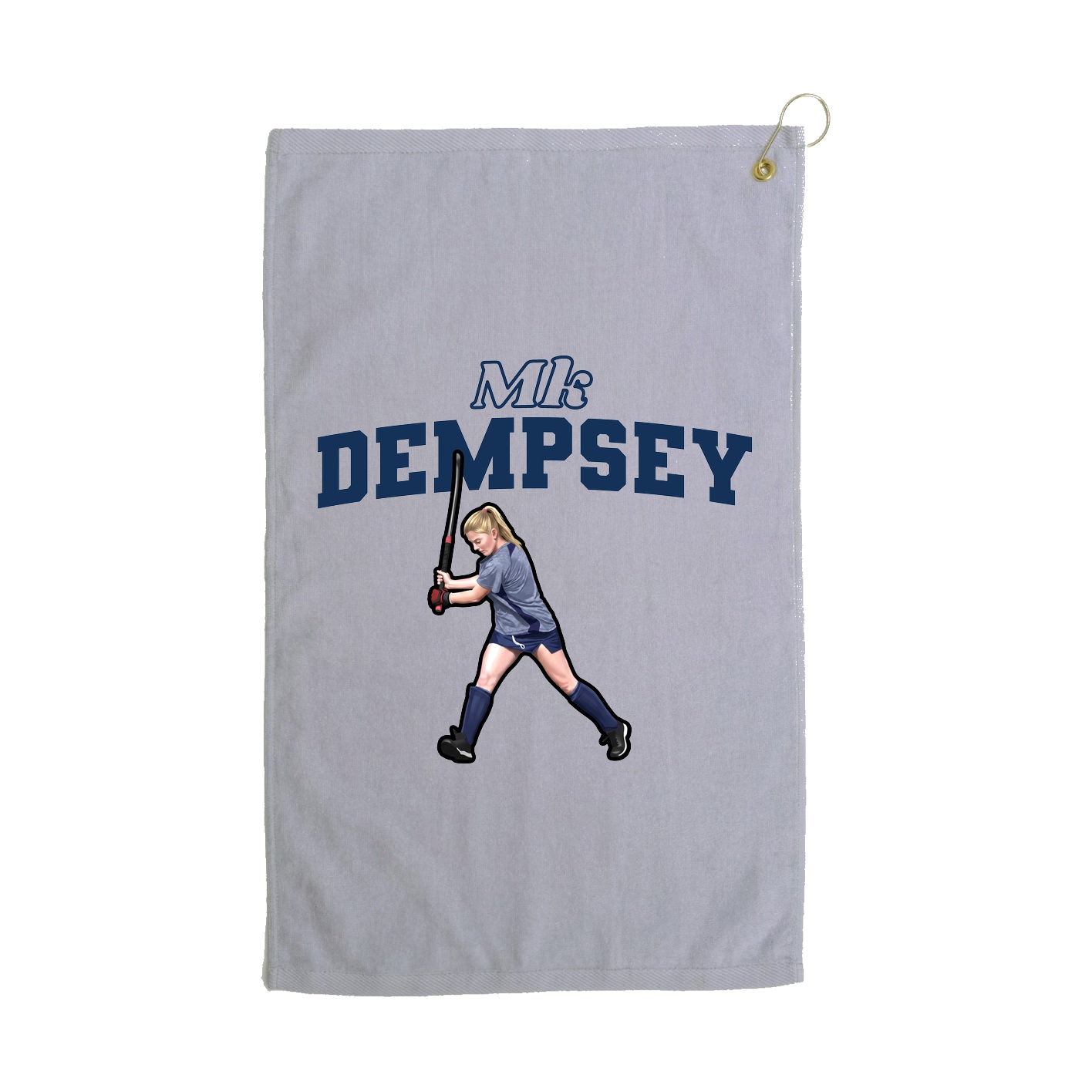Golf Towel — Name Arch in Grey