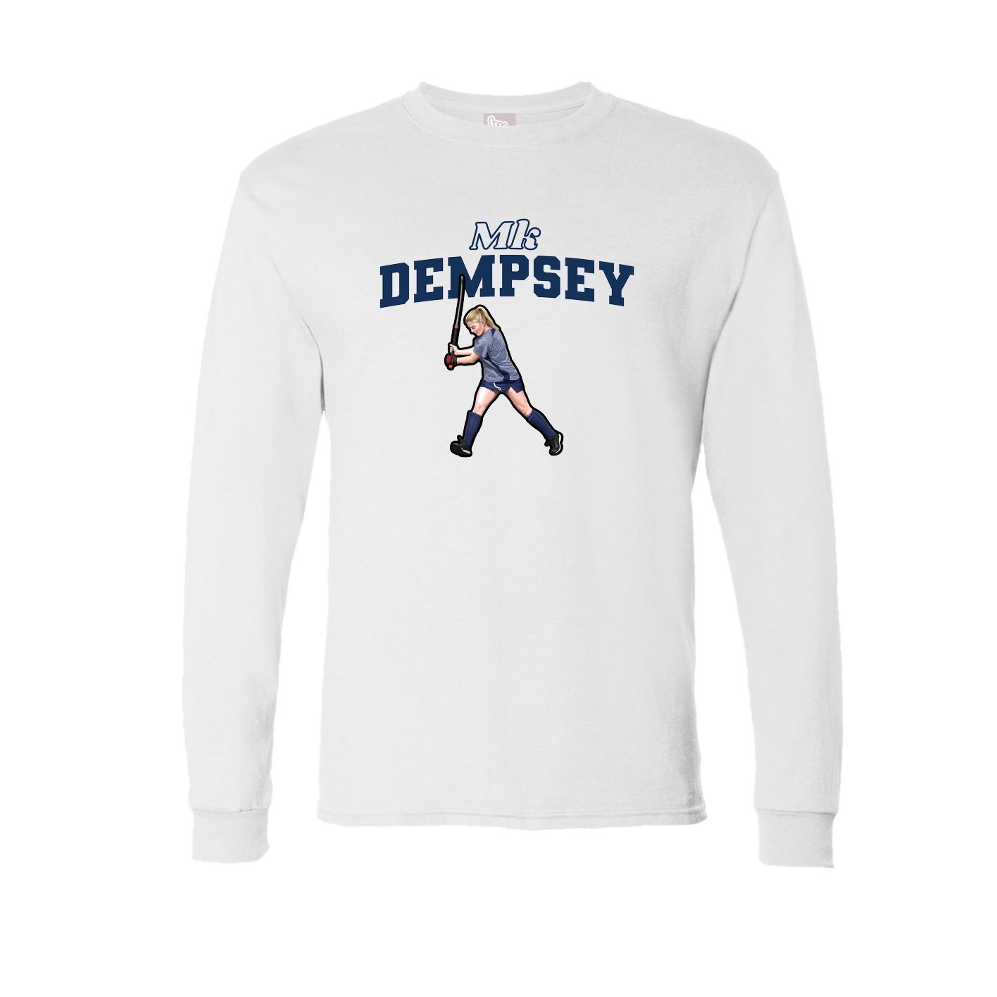 Long Sleeve Tee — Name Arch in White