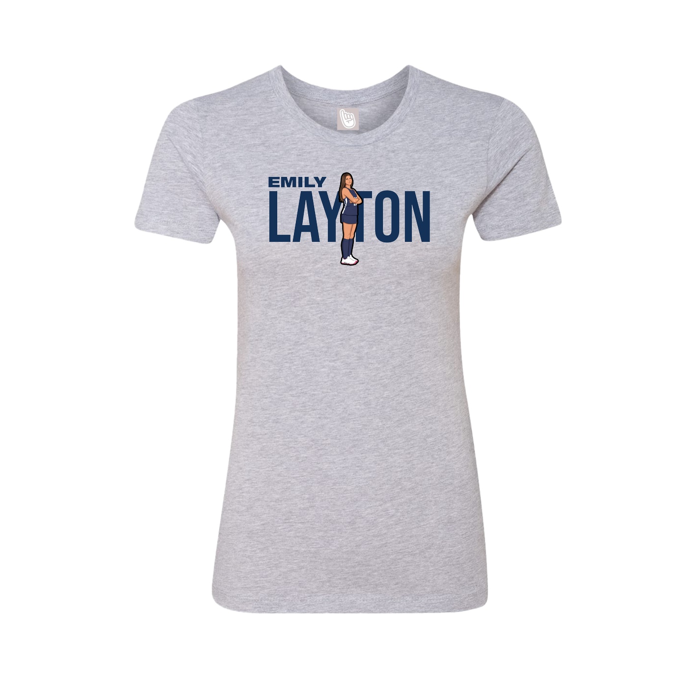 Fitted Women's Tee — Player Name in Grey