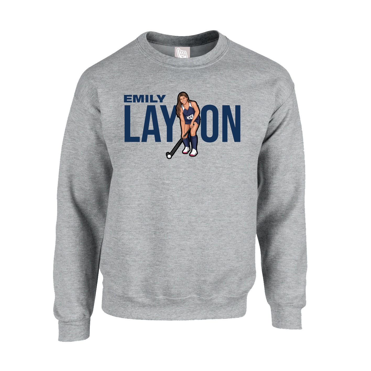 Fleece Crew — Player Name in Grey