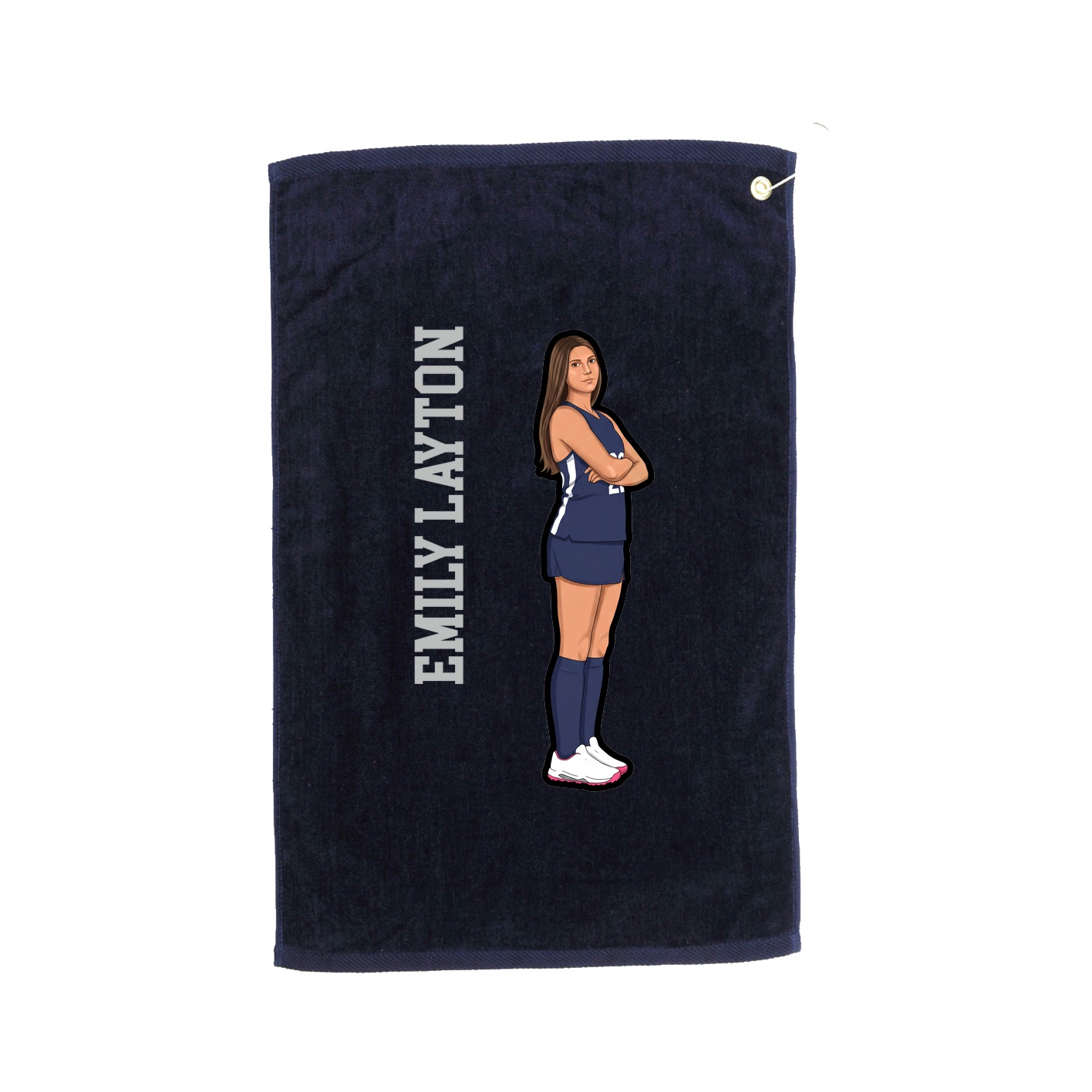 Golf Towel — Name Vertical in Navy