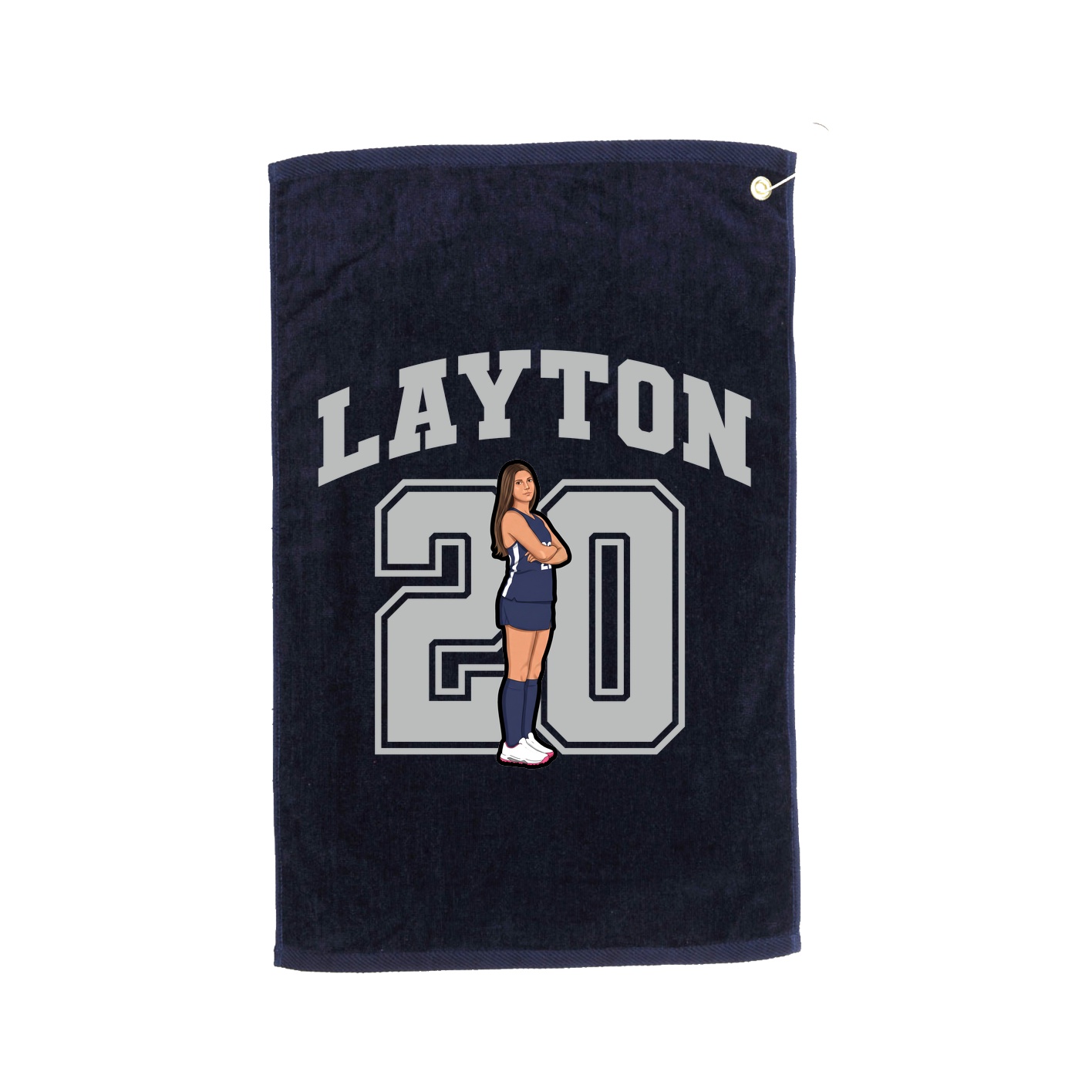 Golf Towel — Number in Navy