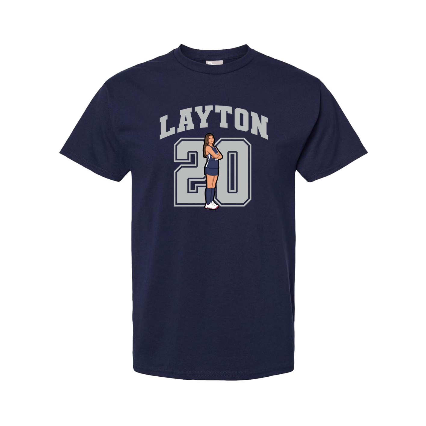Youth Tee — Number in Navy