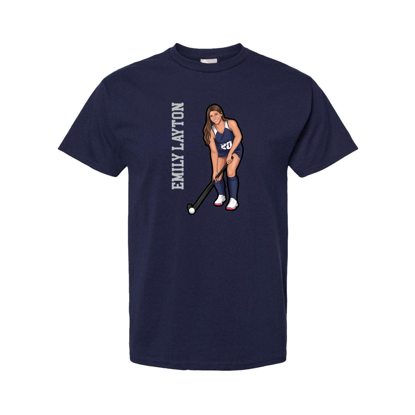 Tee — Name Vertical in Navy