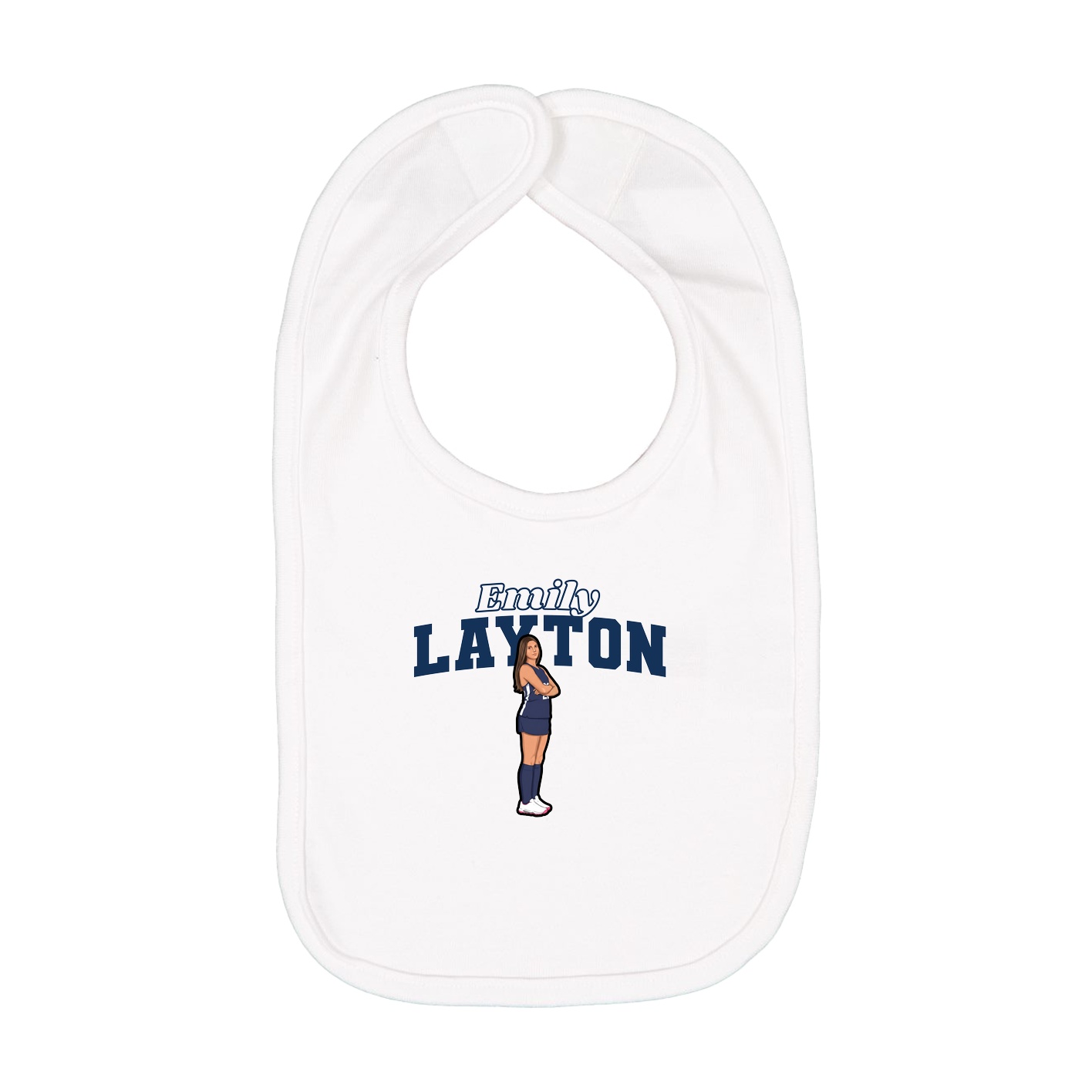 Infant Bib — Name Arch in White